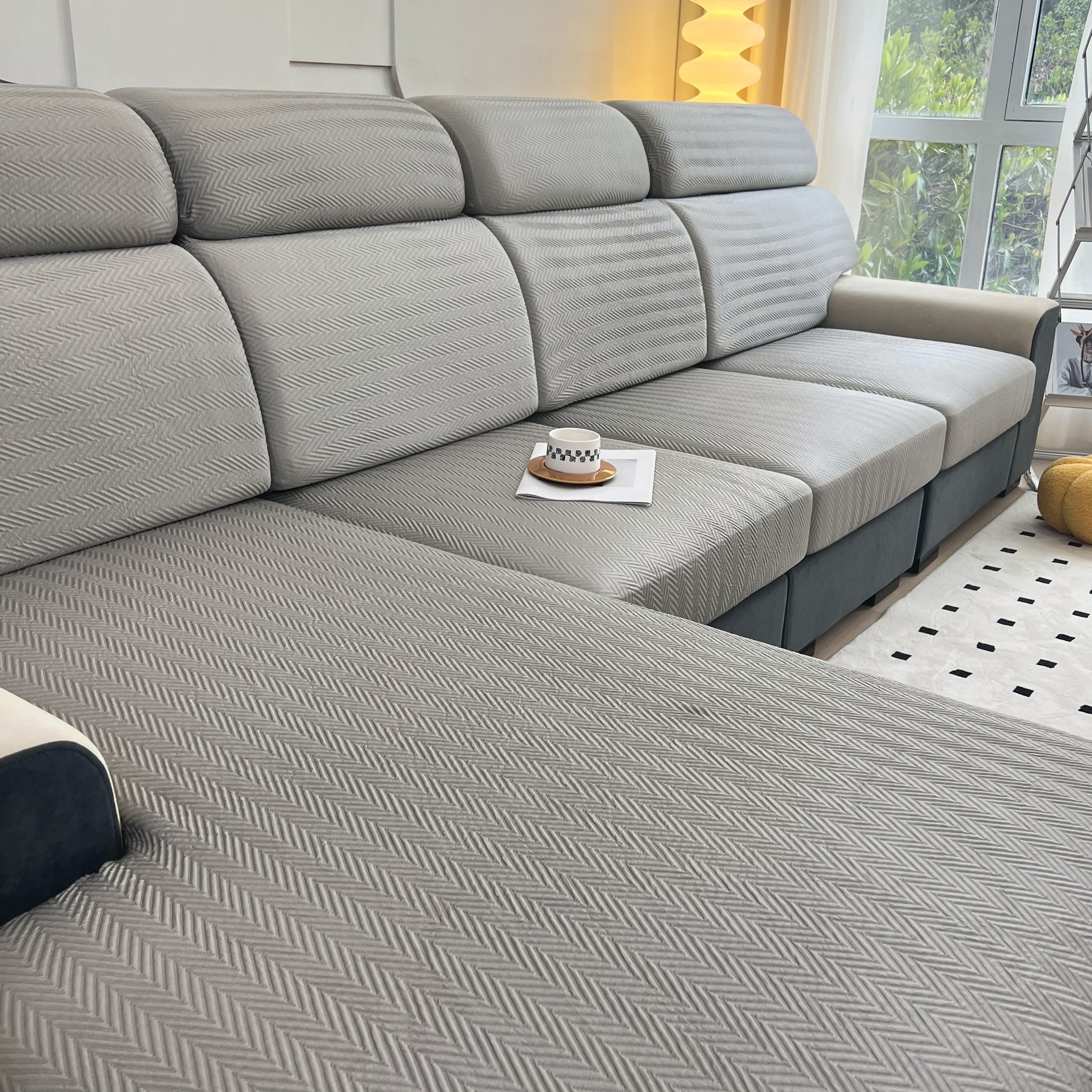 Cooling Stretchy Replacement Couch Cushion Covers for Sectional, Individual Couch Seat Cushion Covers