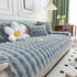 Thick Sofa Cushion Solid Color Faux Fur Fluffy Sofa Cushion Non-Slip Couch Covers