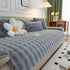 Thick Sofa Cushion Solid Color Faux Fur Fluffy Sofa Cushion Non-Slip Couch Covers