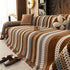 Cozy Decorative Throw Blanket for Couches, Boho Plush Woven Sofa Cover with Stripes