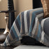 Cozy Decorative Throw Blanket for Couches, Boho Plush Woven Sofa Cover with Stripes