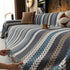 Cozy Decorative Throw Blanket for Couches, Boho Plush Woven Sofa Cover with Stripes