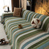 Cozy Decorative Throw Blanket for Couches, Boho Plush Woven Sofa Cover with Stripes