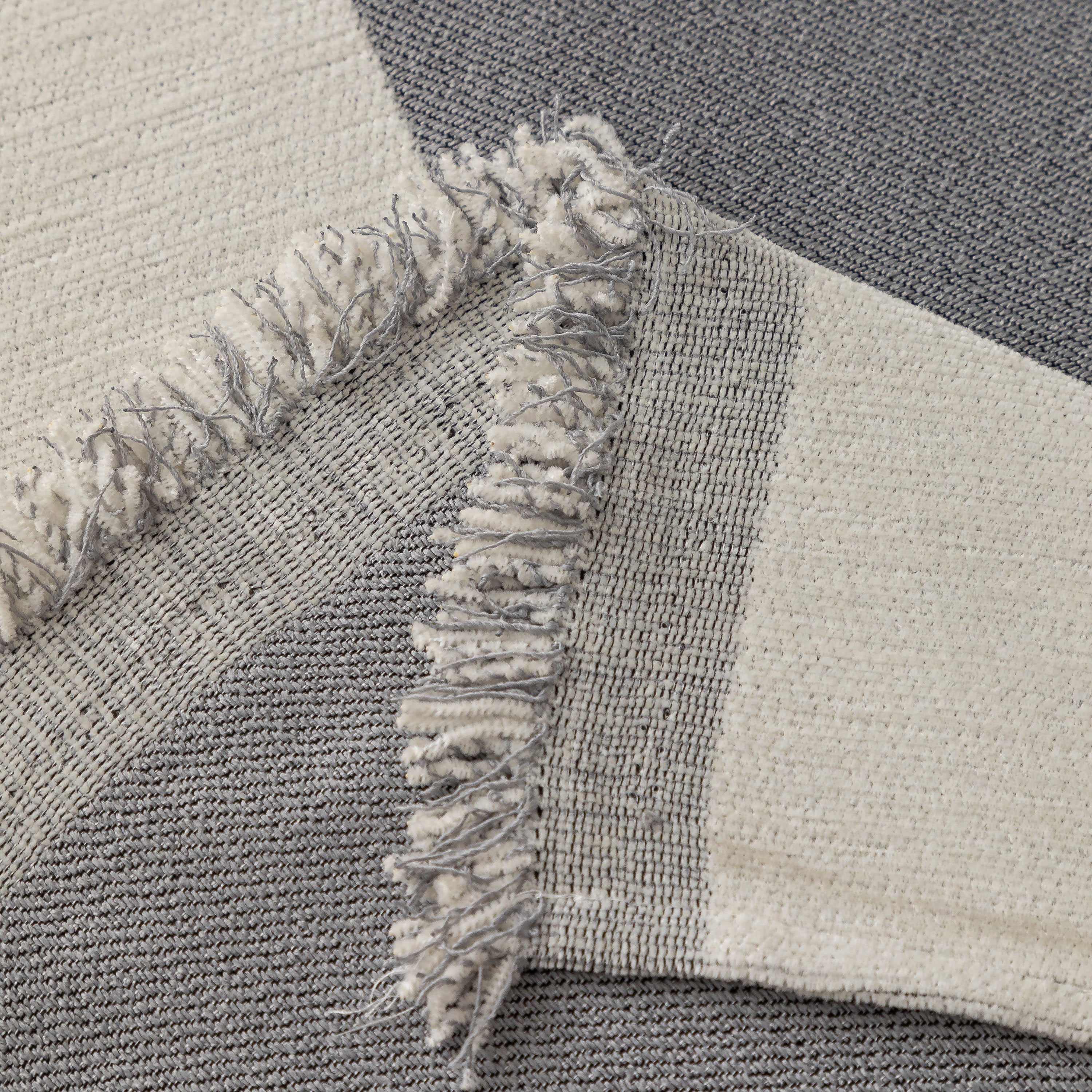 Modern Plaid Heavy Duty Sofa Throw Blanket, Boho Farmhouse Couch Cover with Tassel
