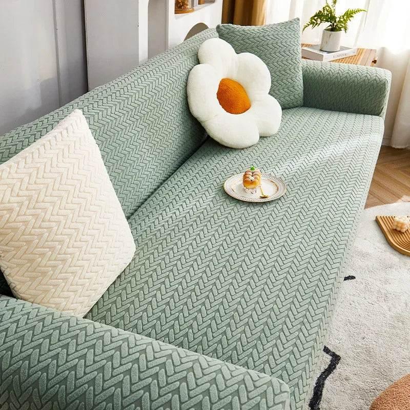 Elastic Jacquard Corner Sofa Cover Stretchy Durable Couch Chair Cover Slipcover - TaroTextile