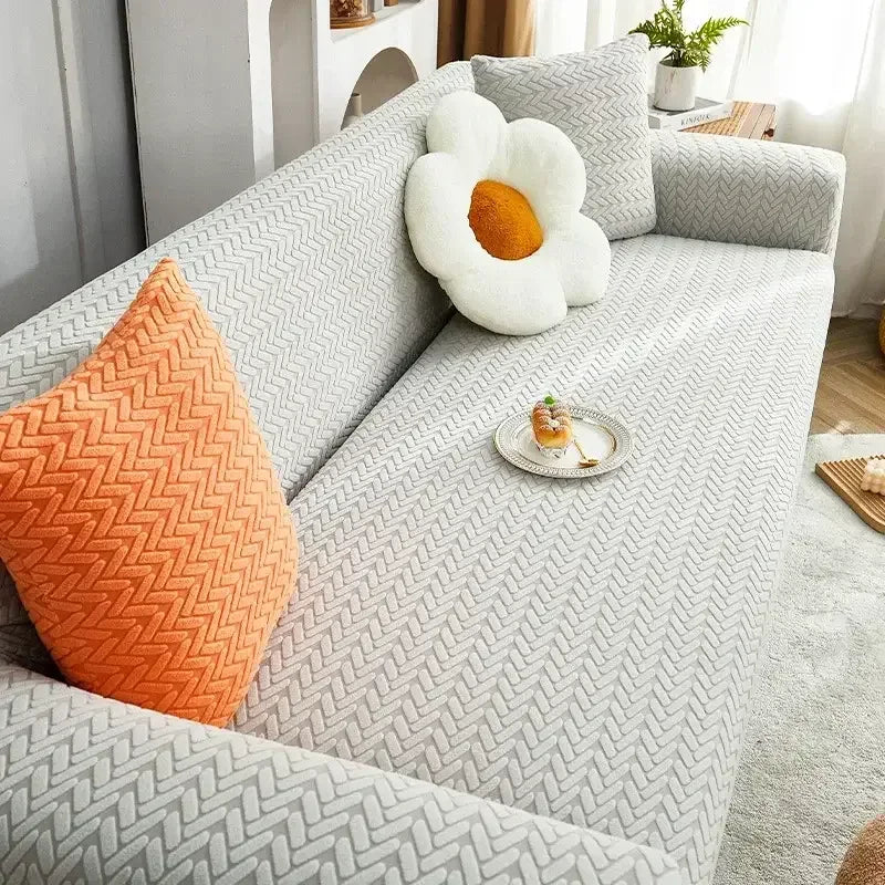 Elastic Jacquard Corner Sofa Cover Stretchy Durable Couch Chair Cover Slipcover - TaroTextile