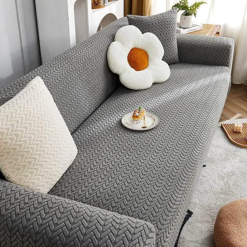 Elastic Jacquard Corner Sofa Cover Stretchy Durable Couch Chair Cover Slipcover - TaroTextile