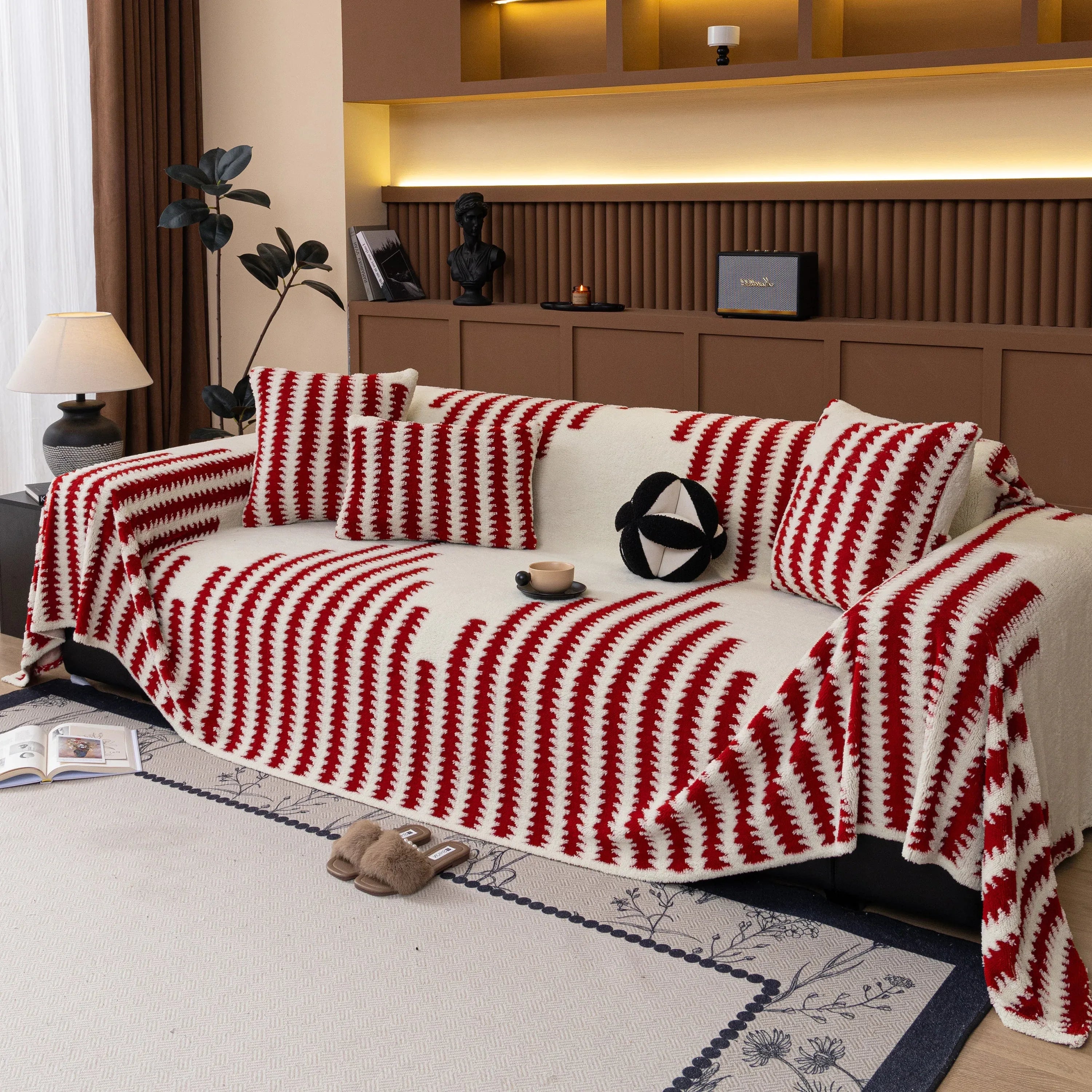 Jacquard Fleece Throw Blanket for Couch Plush Fuzzy Cozy Soft Blankets and Throws for Sofa - TaroTextile