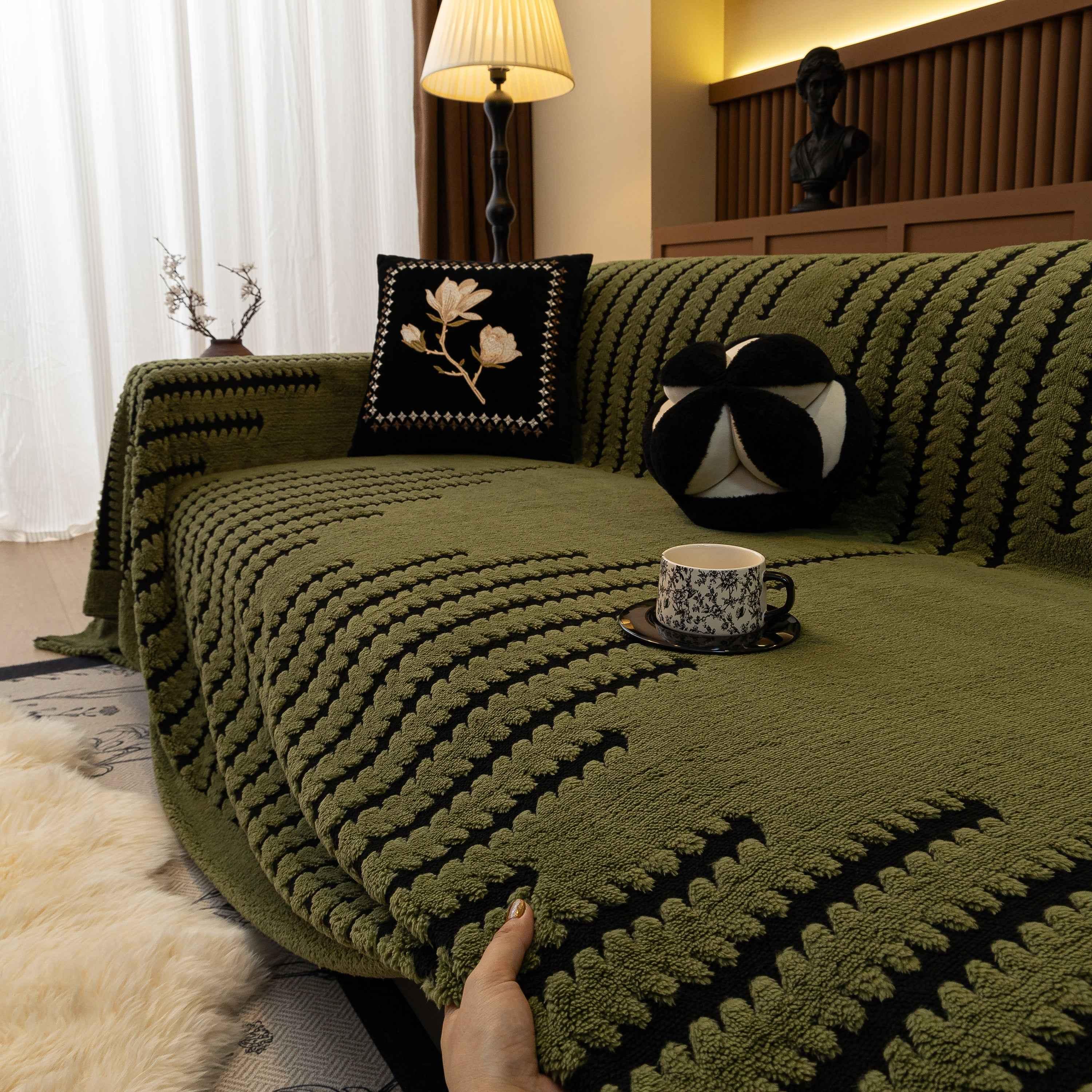 Jacquard Fleece Throw Blanket for Couch Plush Fuzzy Cozy Soft Blankets and Throws for Sofa - TaroTextile