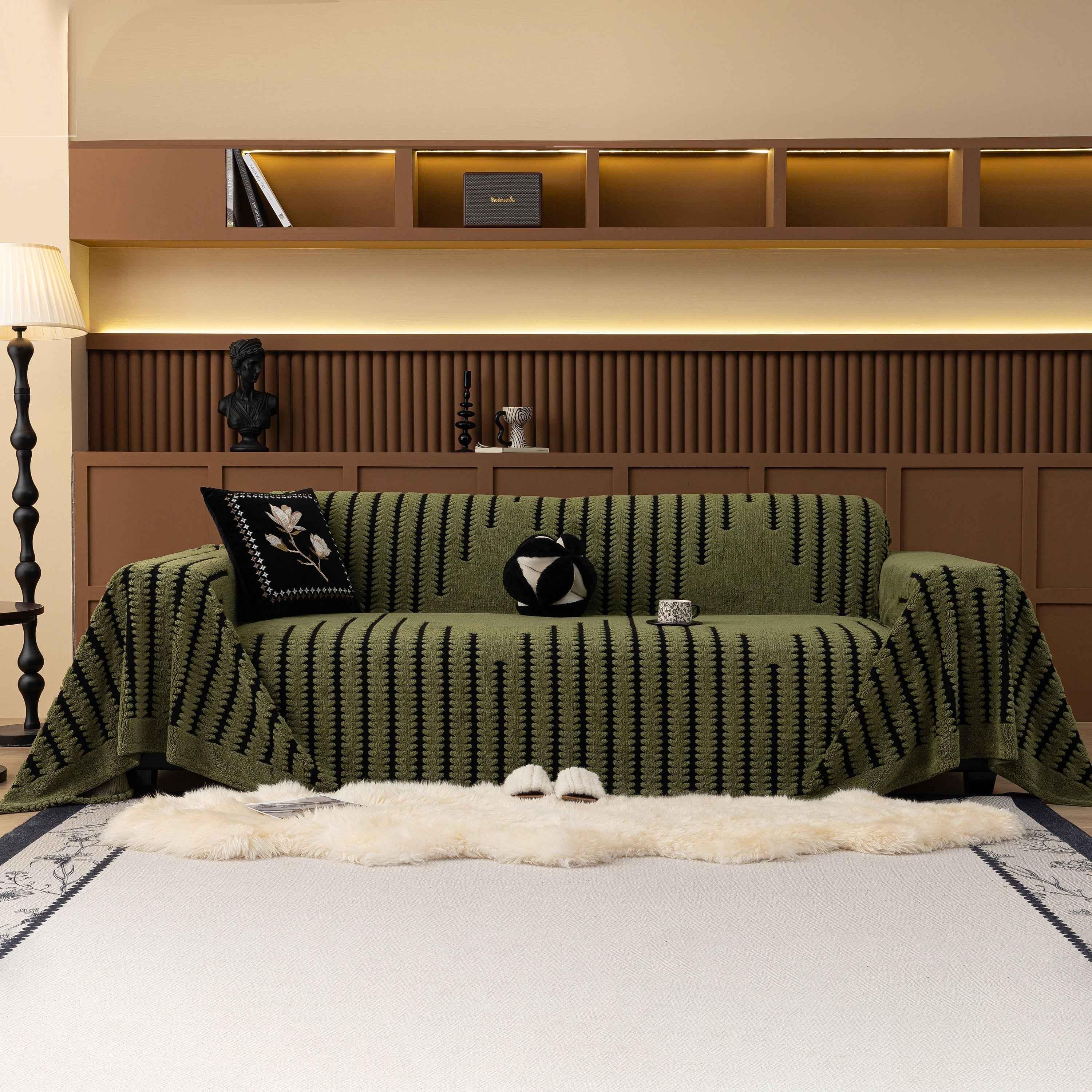 Jacquard Fleece Throw Blanket for Couch Plush Fuzzy Cozy Soft Blankets and Throws for Sofa - TaroTextile