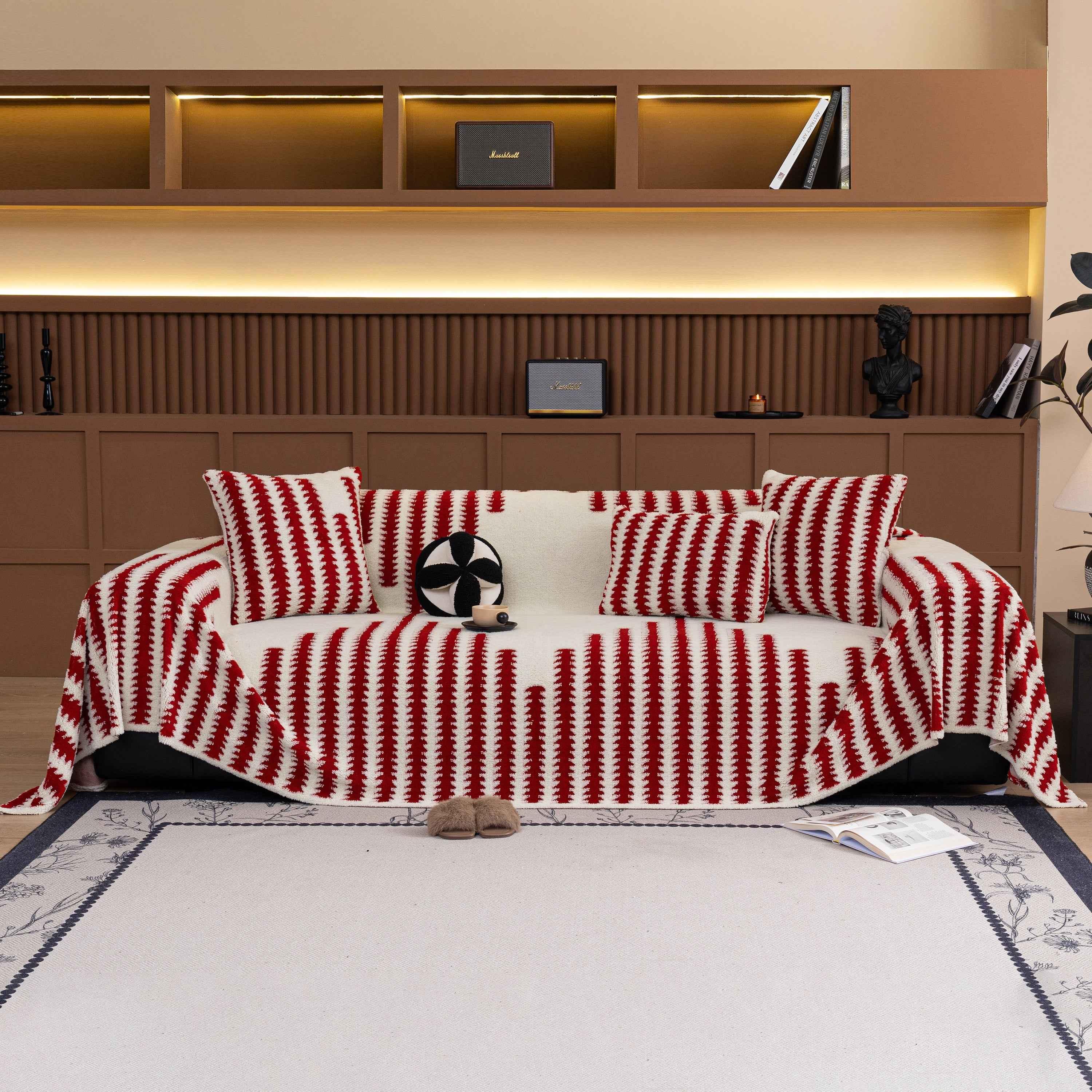 Jacquard Fleece Throw Blanket for Couch Plush Fuzzy Cozy Soft Blankets and Throws for Sofa - TaroTextile