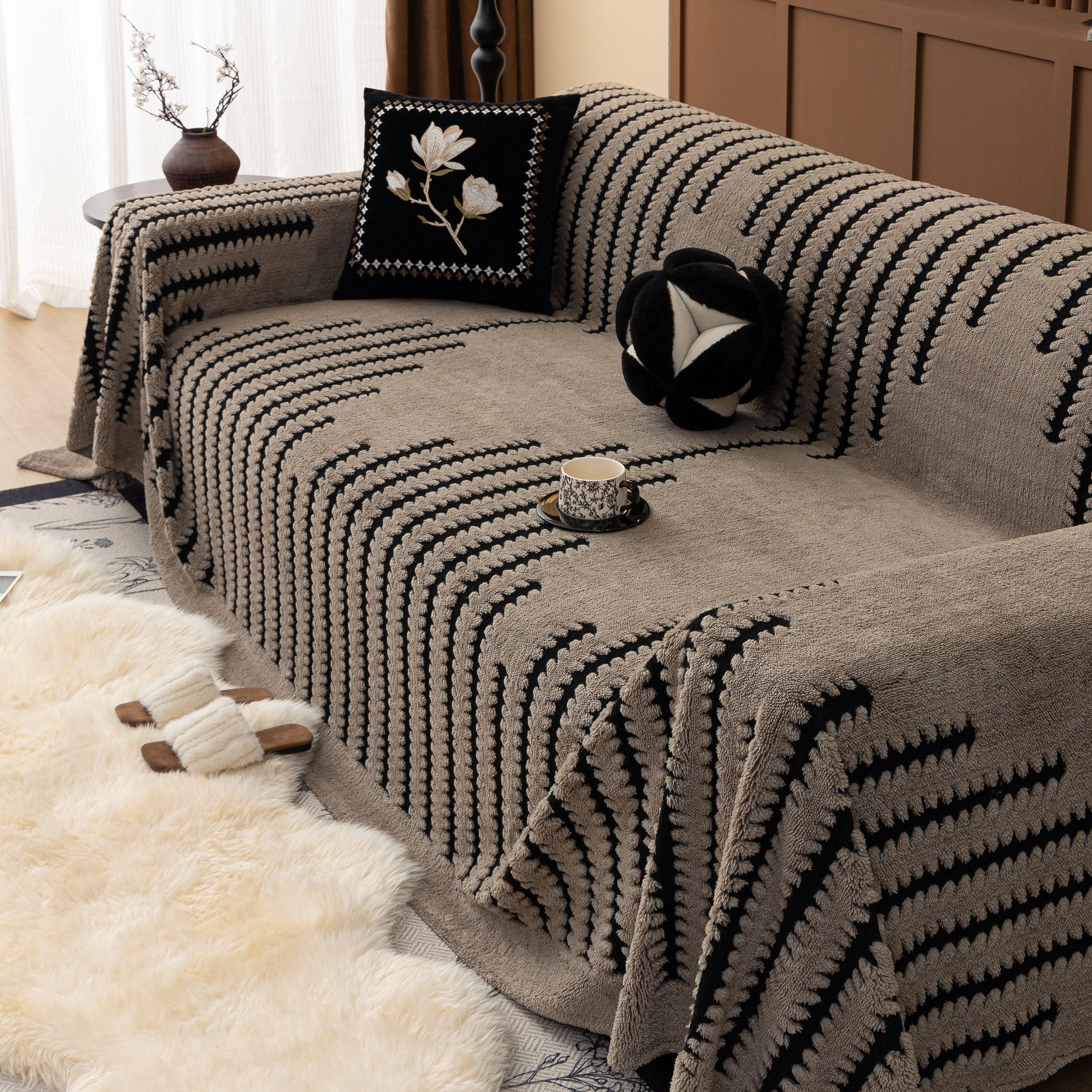 Jacquard Fleece Throw Blanket for Couch Plush Fuzzy Cozy Soft Blankets and Throws for Sofa - TaroTextile