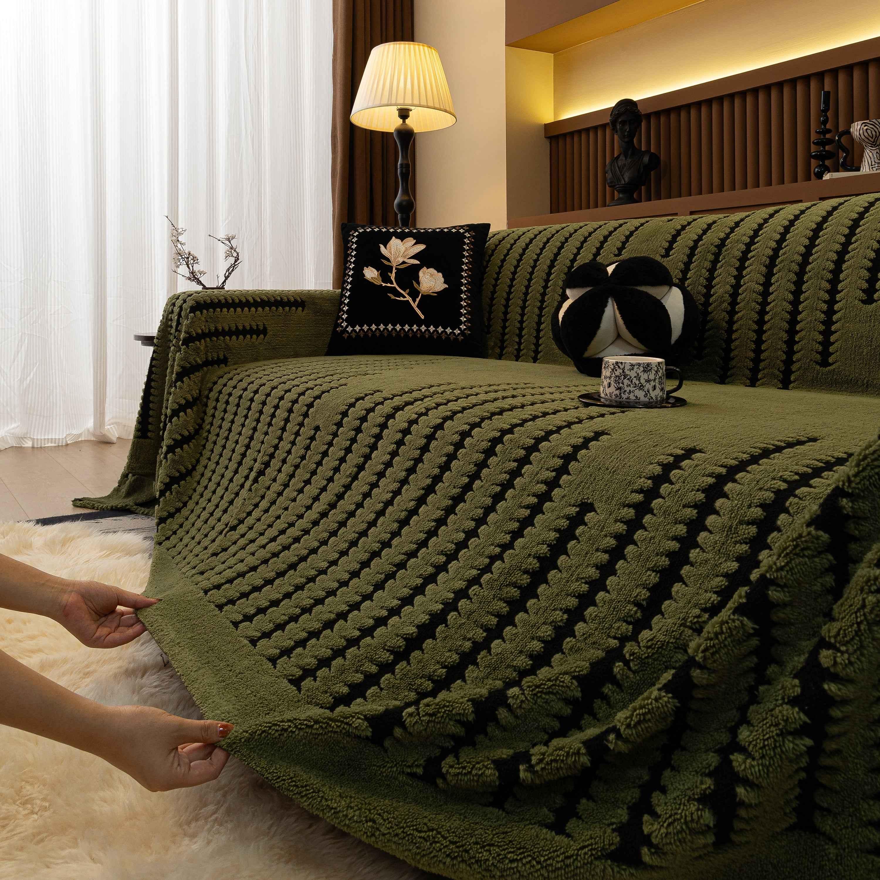 Jacquard Fleece Throw Blanket for Couch Plush Fuzzy Cozy Soft Blankets and Throws for Sofa - TaroTextile