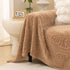 Jacquard Shu Cotton Velvet Throw Blanket - Ultra Soft High-Density Fleece Sofa Blanket Throw for Couch
