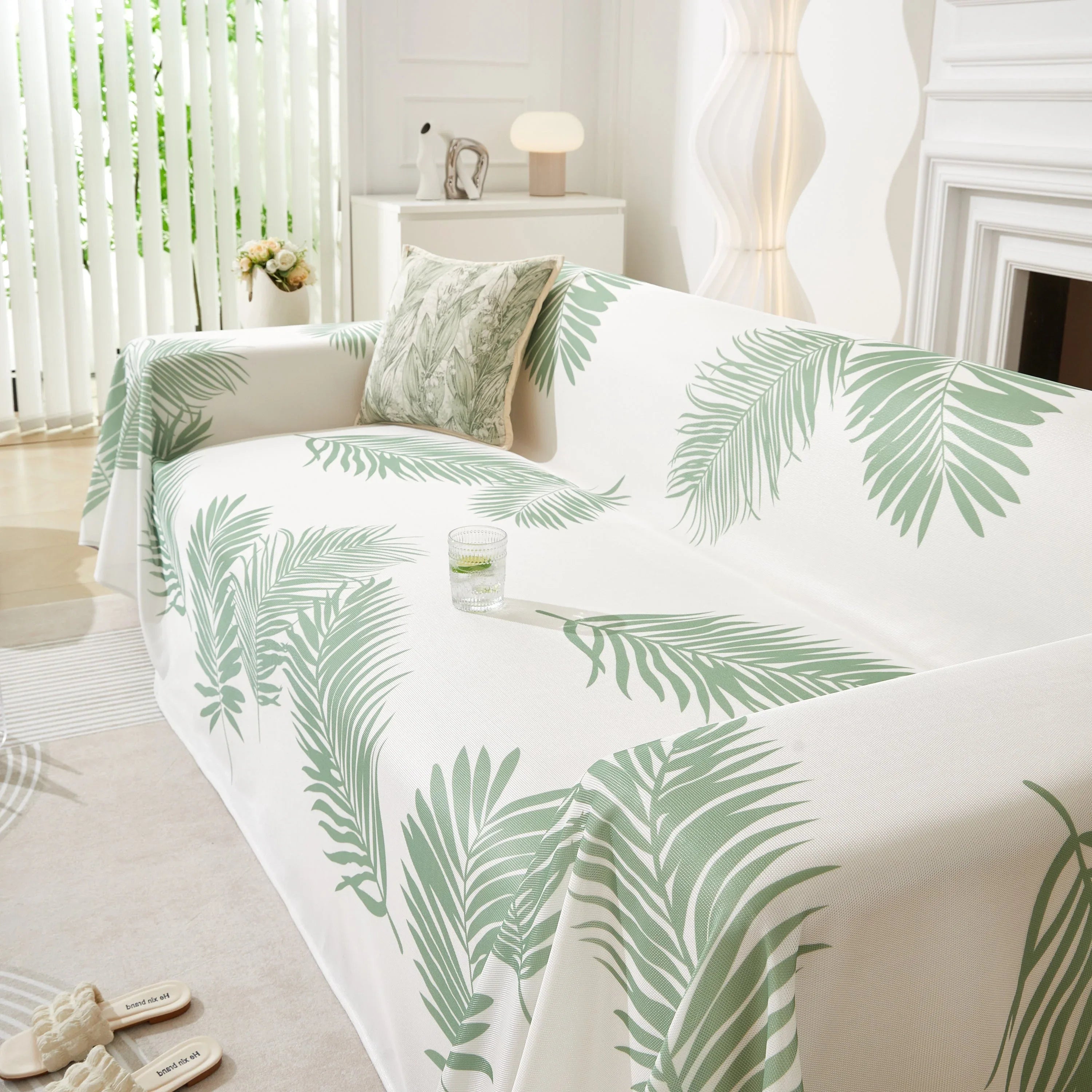 Leaf Printed Slipcover Sofa Covers, Universal Couch Throw Cover, Pets Furniture Protector for Home Decor - TaroTextile