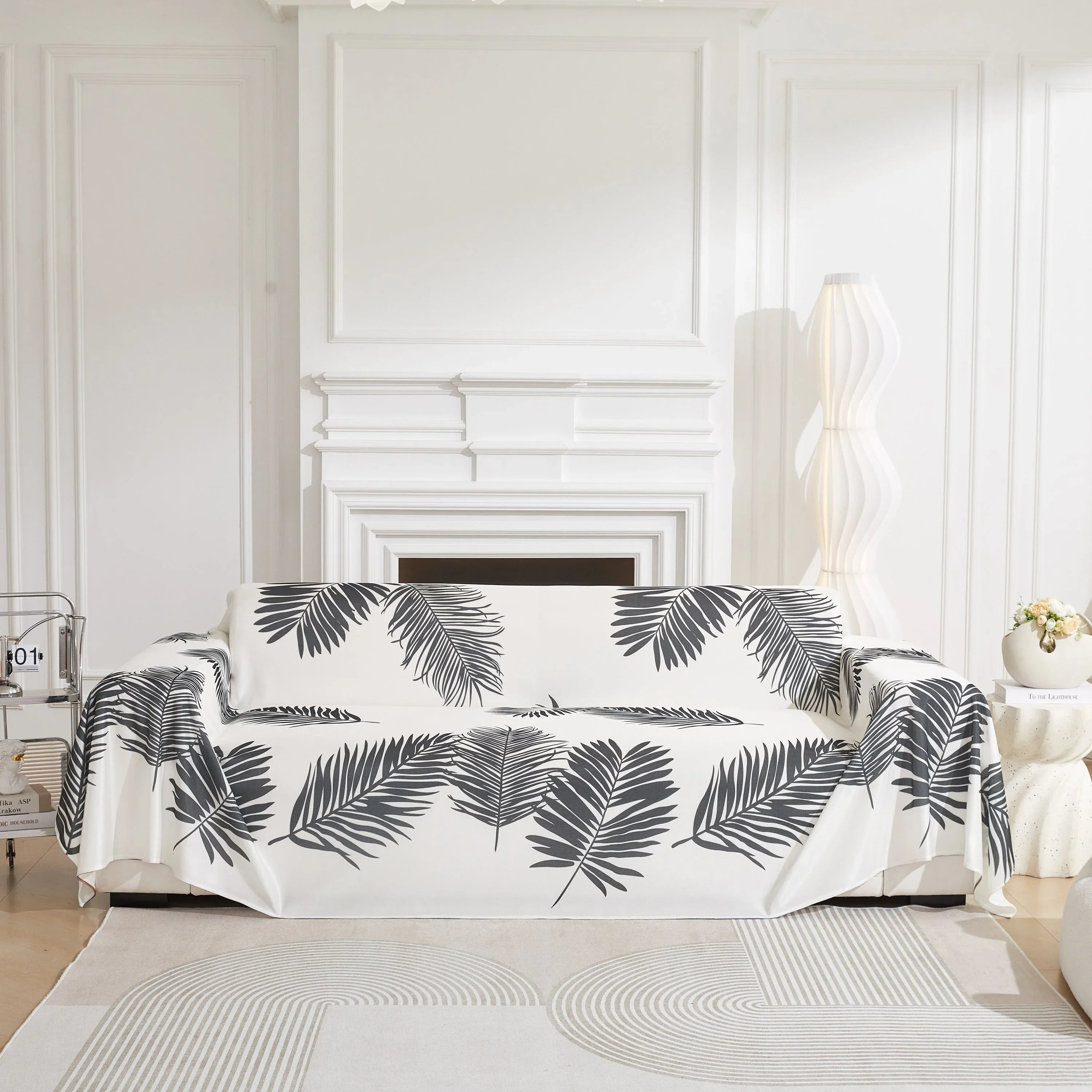 Leaf Printed Slipcover Sofa Covers, Universal Couch Throw Cover, Pets Furniture Protector for Home Decor - TaroTextile