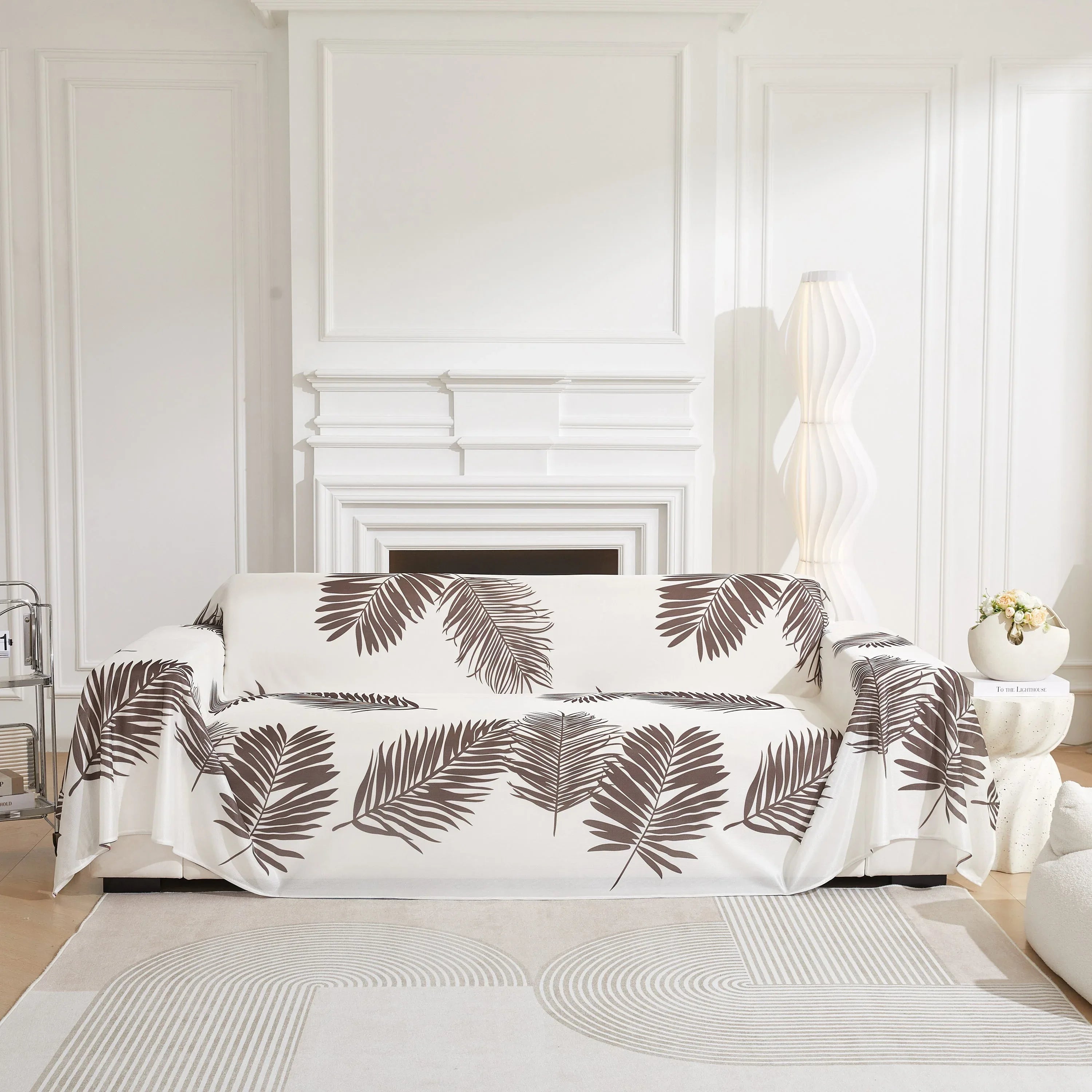Leaf Printed Slipcover Sofa Covers, Universal Couch Throw Cover, Pets Furniture Protector for Home Decor - TaroTextile