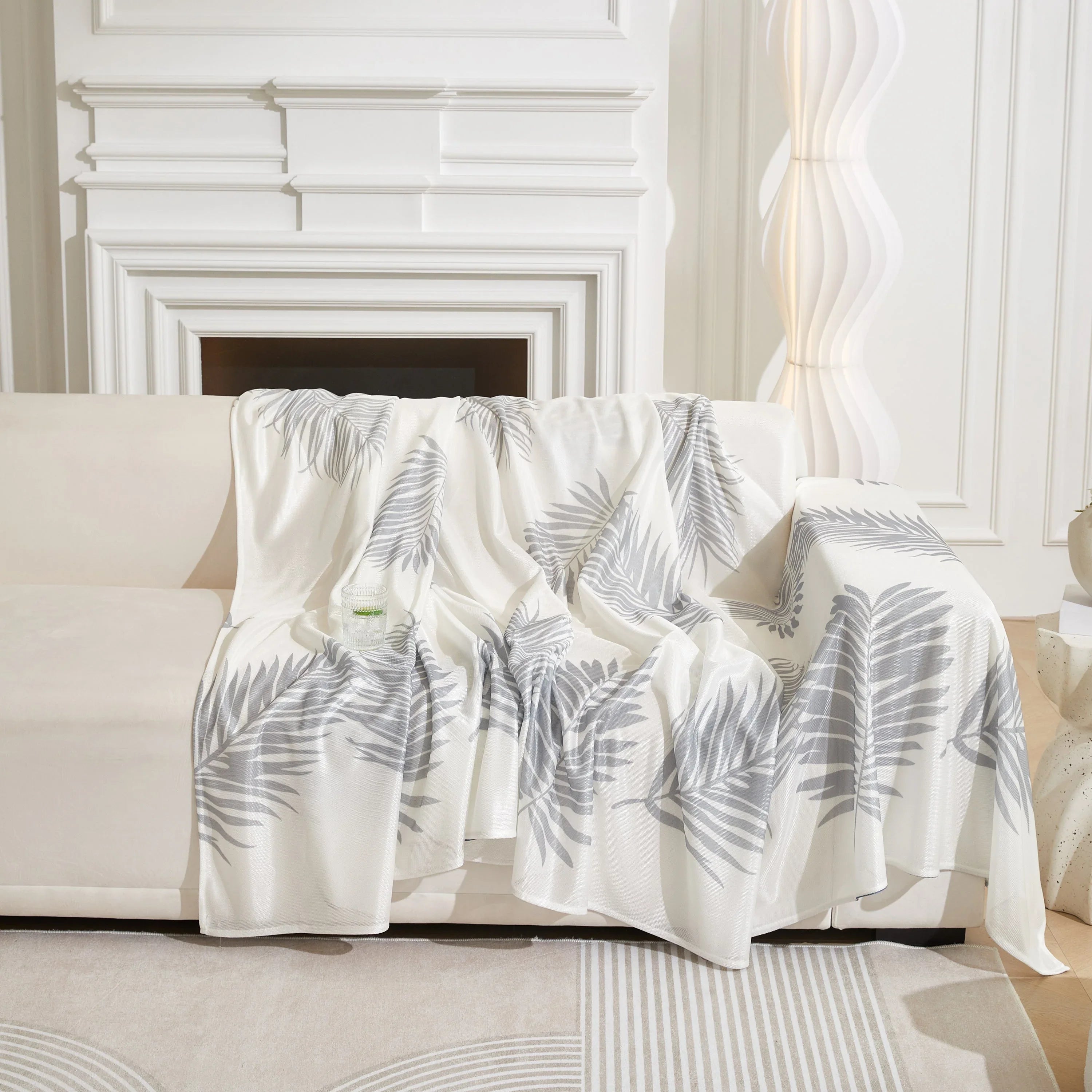 Leaf Printed Slipcover Sofa Covers, Universal Couch Throw Cover, Pets Furniture Protector for Home Decor - TaroTextile