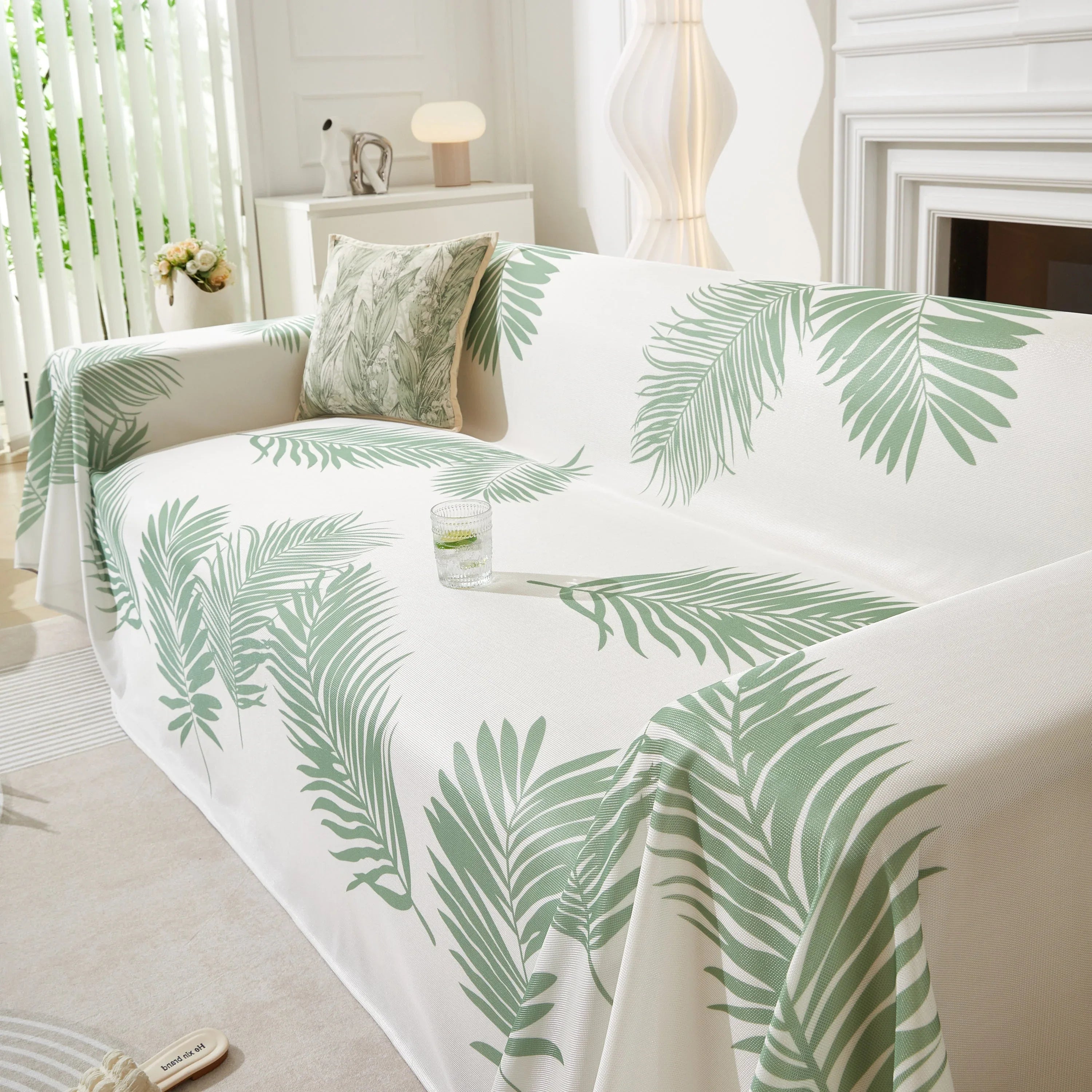 Leaf Printed Slipcover Sofa Covers, Universal Couch Throw Cover, Pets Furniture Protector for Home Decor - TaroTextile