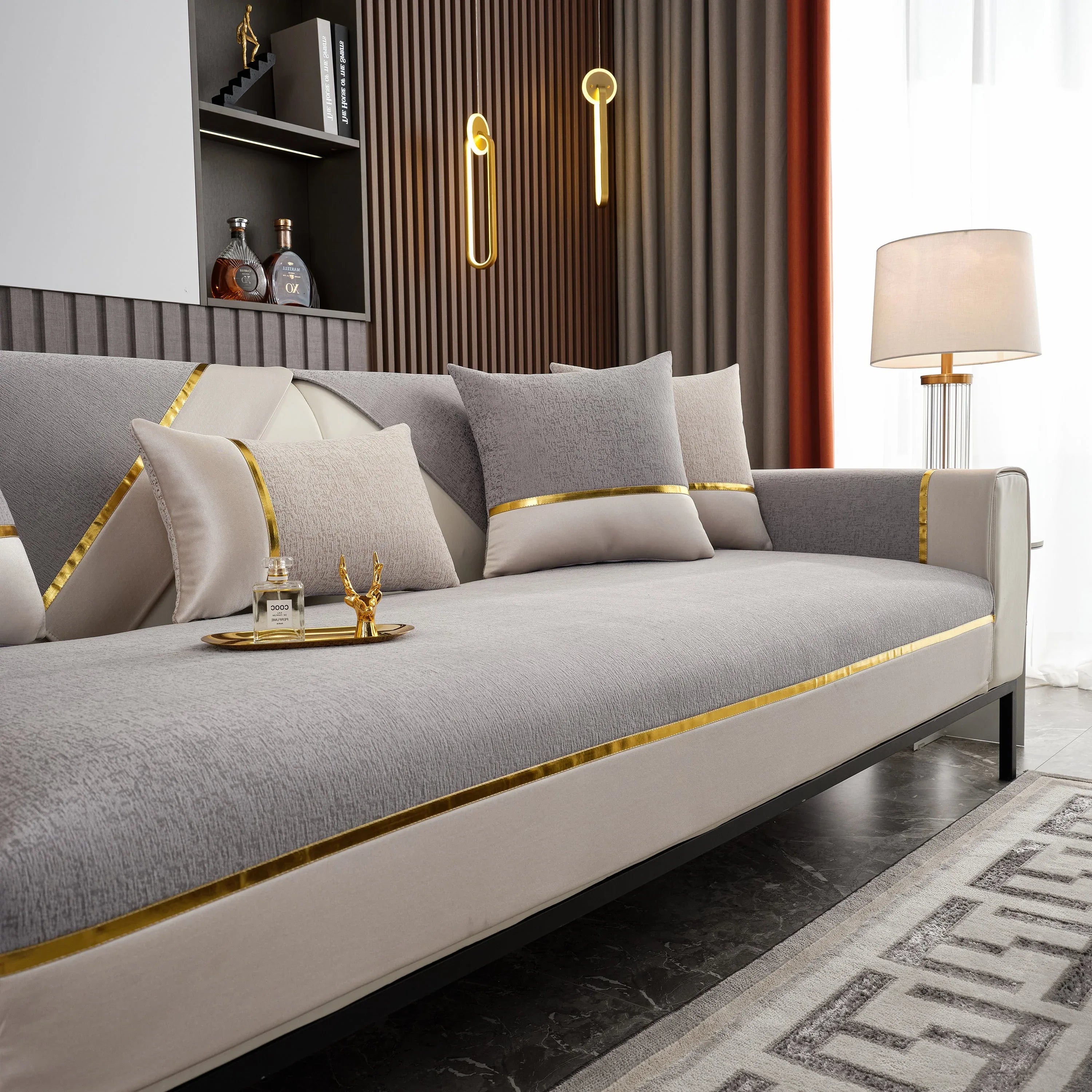 Luxury Leather Couch Protectors with Chenille Sofa Towel Covers, Non-Slip and Washable, Modular Couch Covers - TaroTextile