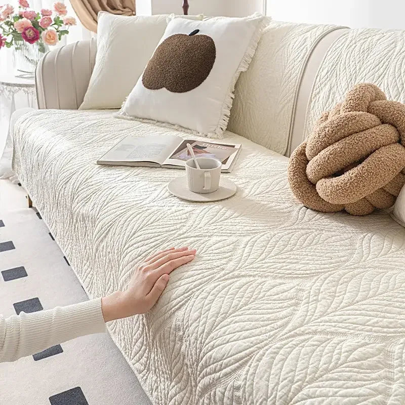Minimalism Soft Cotton Sofa Cushion Cover Universal Chair Futon Cover Slipcover Non-slip Seat Mat - TaroTextile