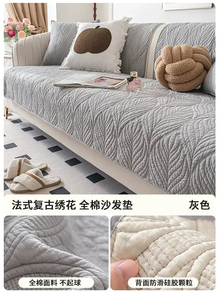Minimalism Soft Cotton Sofa Cushion Cover Universal Chair Futon Cover Slipcover Non-slip Seat Mat - TaroTextile