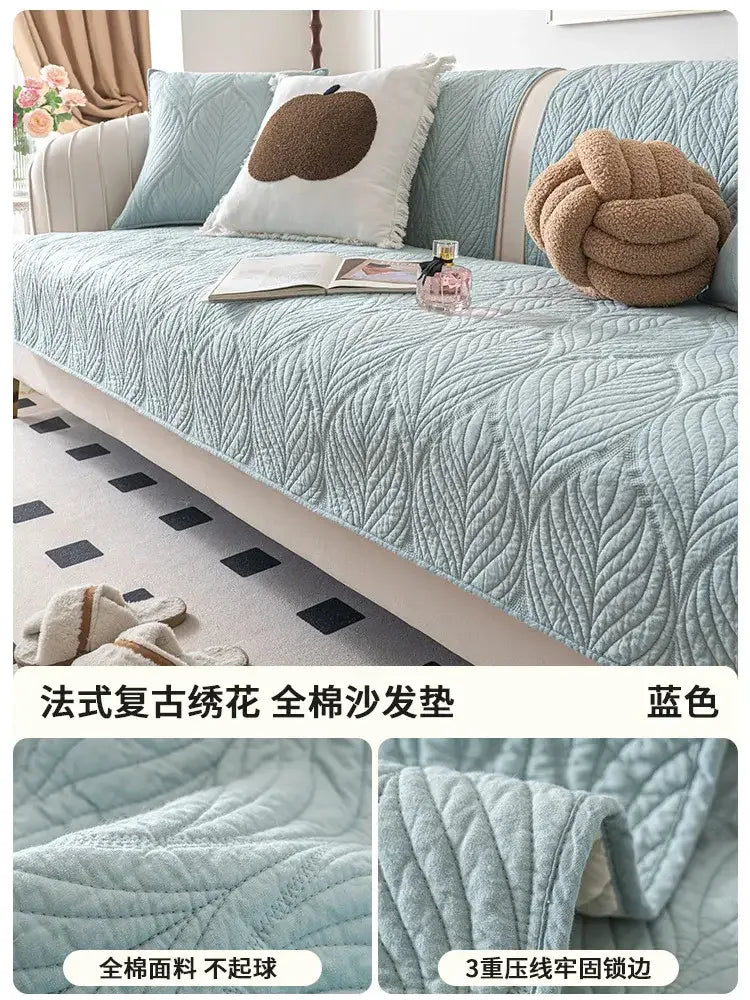 Minimalism Soft Cotton Sofa Cushion Cover Universal Chair Futon Cover Slipcover Non-slip Seat Mat - TaroTextile