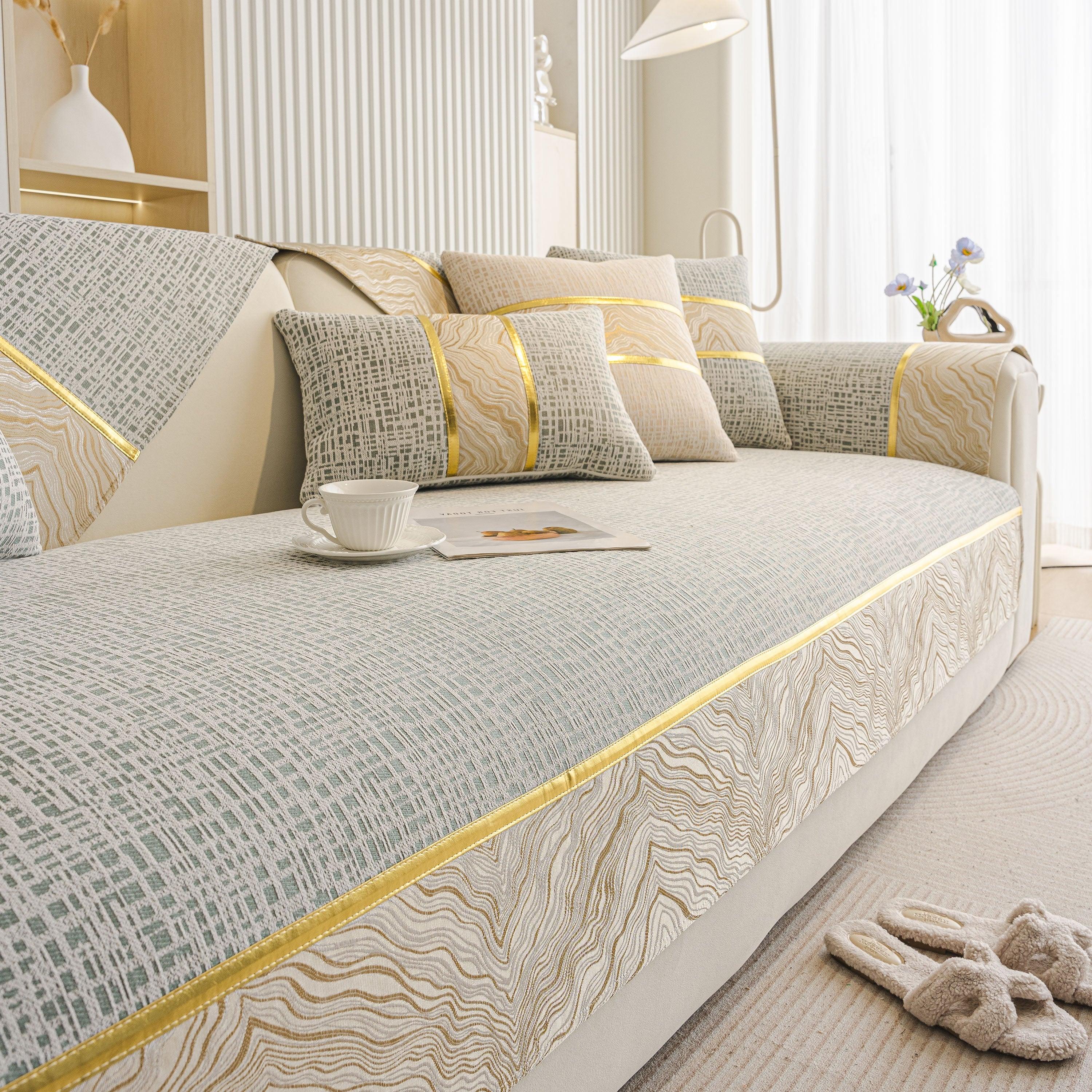 Modern Non-Slip Couch Slipcover, Soft, Durable & Washable Furniture Protector - TaroTextile