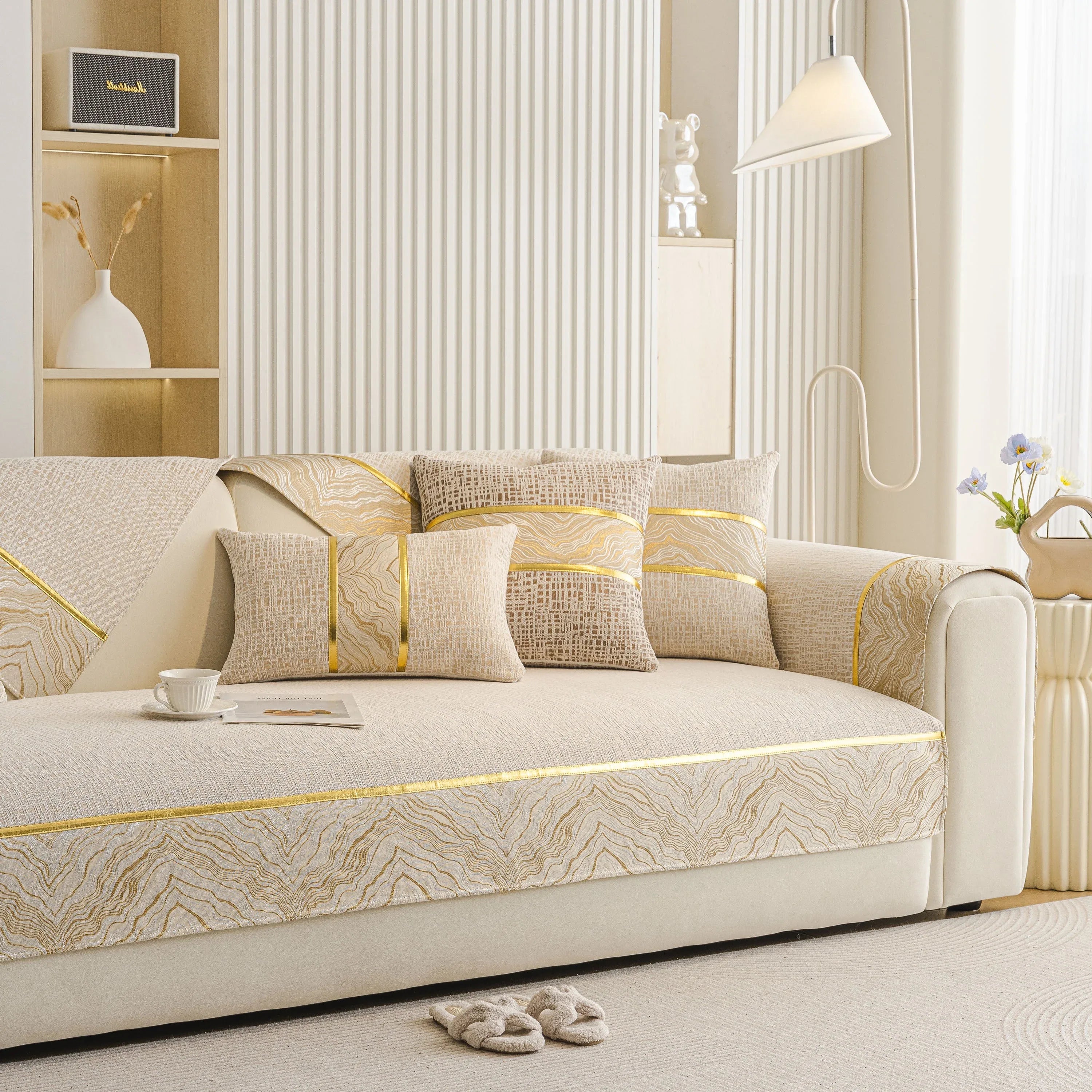 Modern Non-Slip Couch Slipcover, Soft, Durable & Washable Furniture Protector - TaroTextile