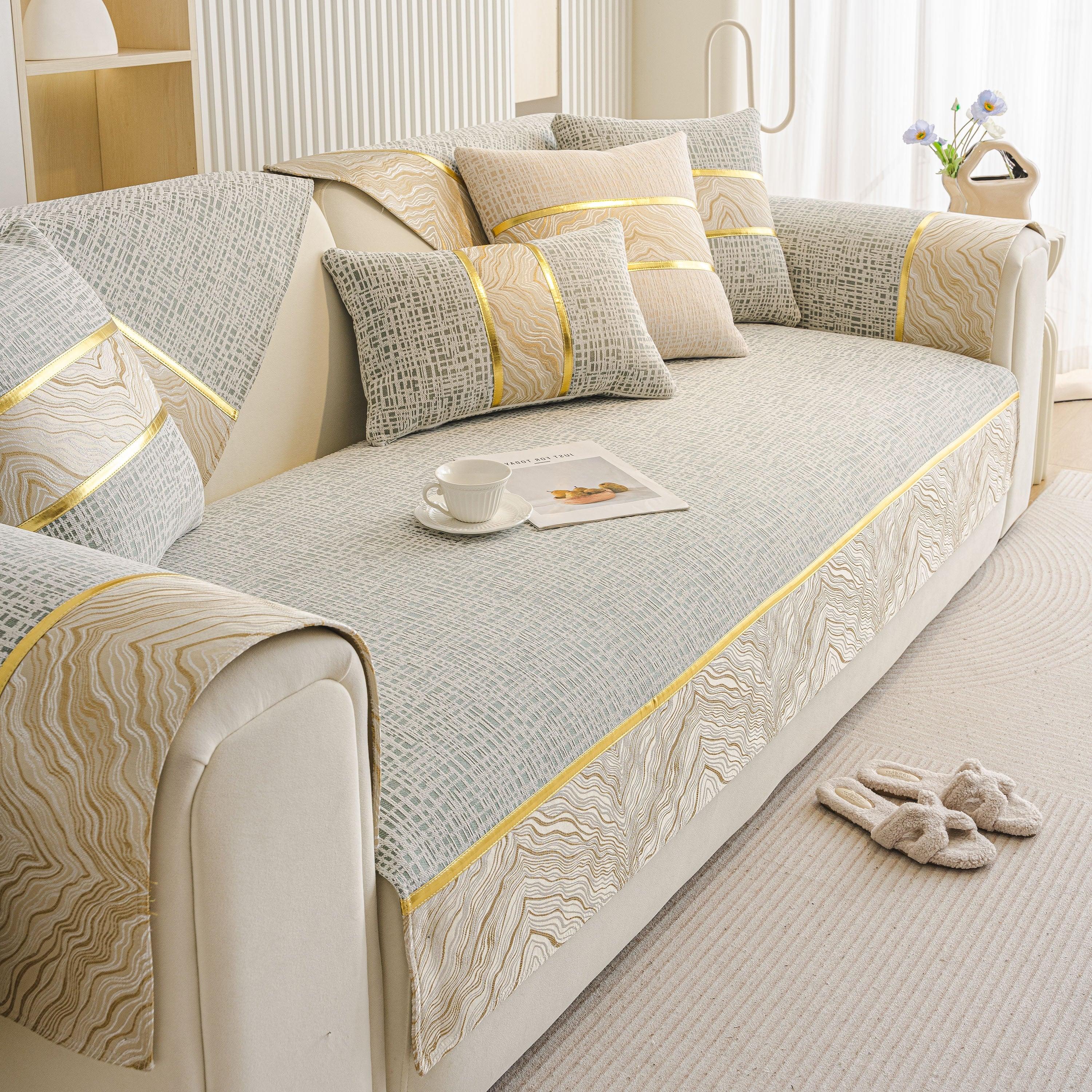 Modern Non-Slip Couch Slipcover, Soft, Durable & Washable Furniture Protector - TaroTextile