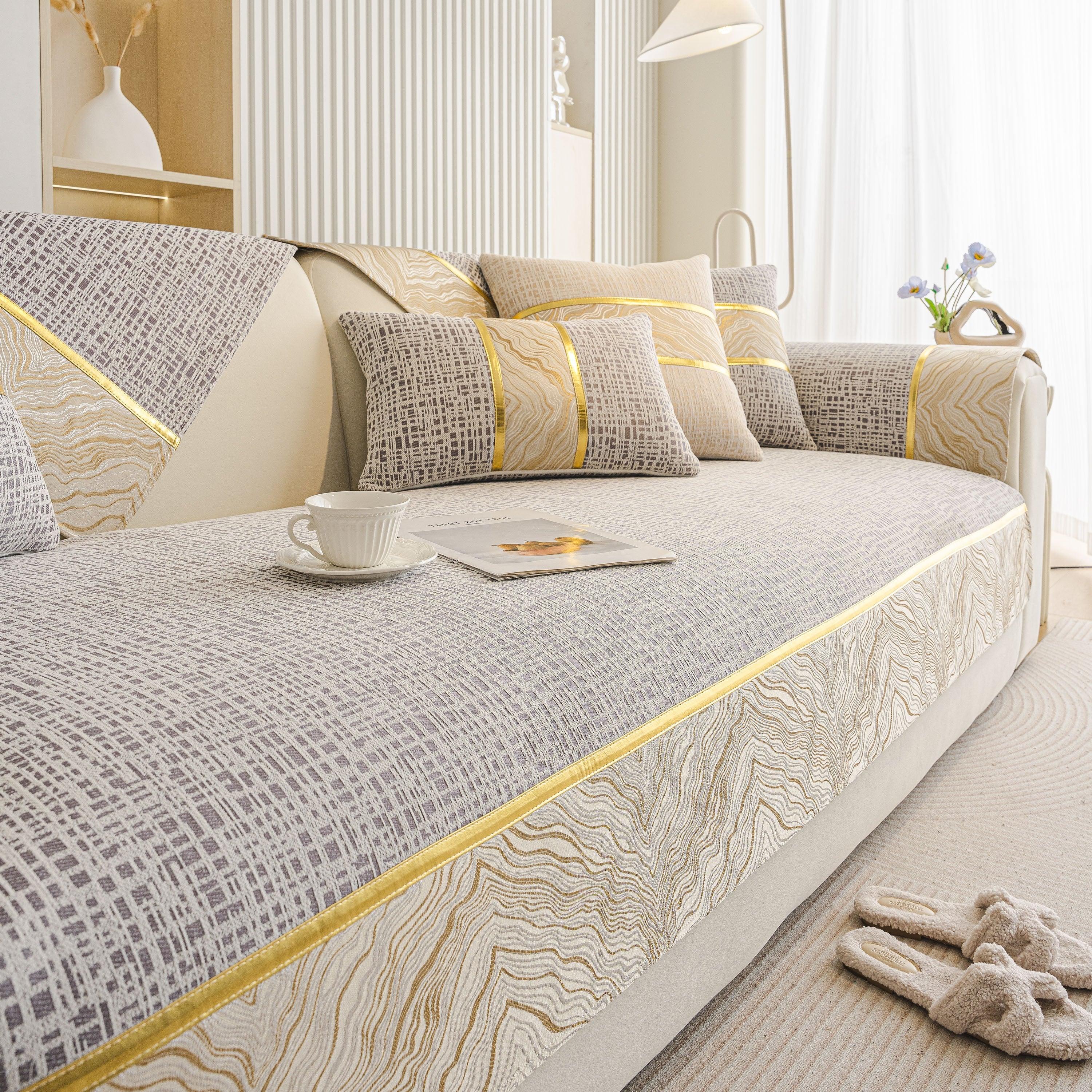 Modern Non-Slip Couch Slipcover, Soft, Durable & Washable Furniture Protector - TaroTextile