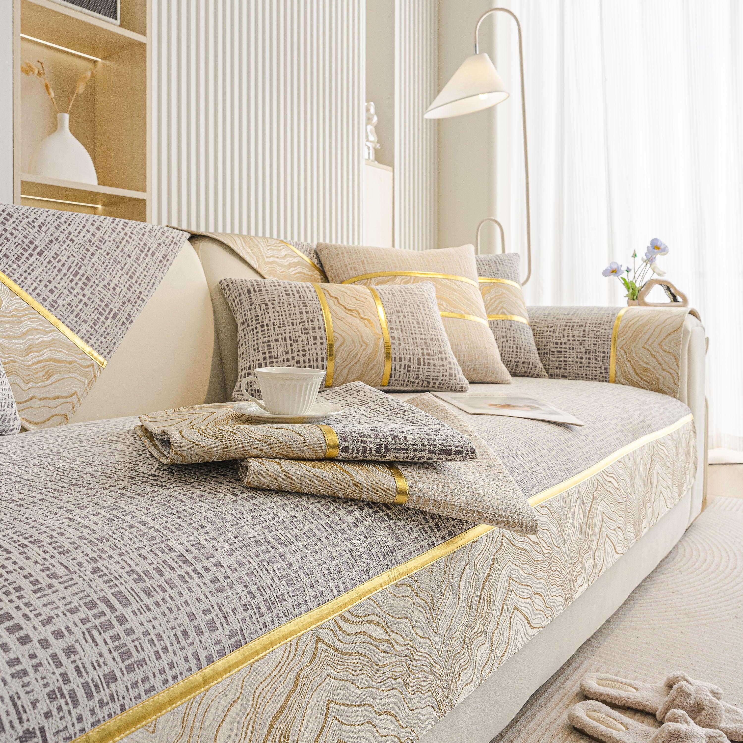 Modern Non-Slip Couch Slipcover, Soft, Durable & Washable Furniture Protector - TaroTextile