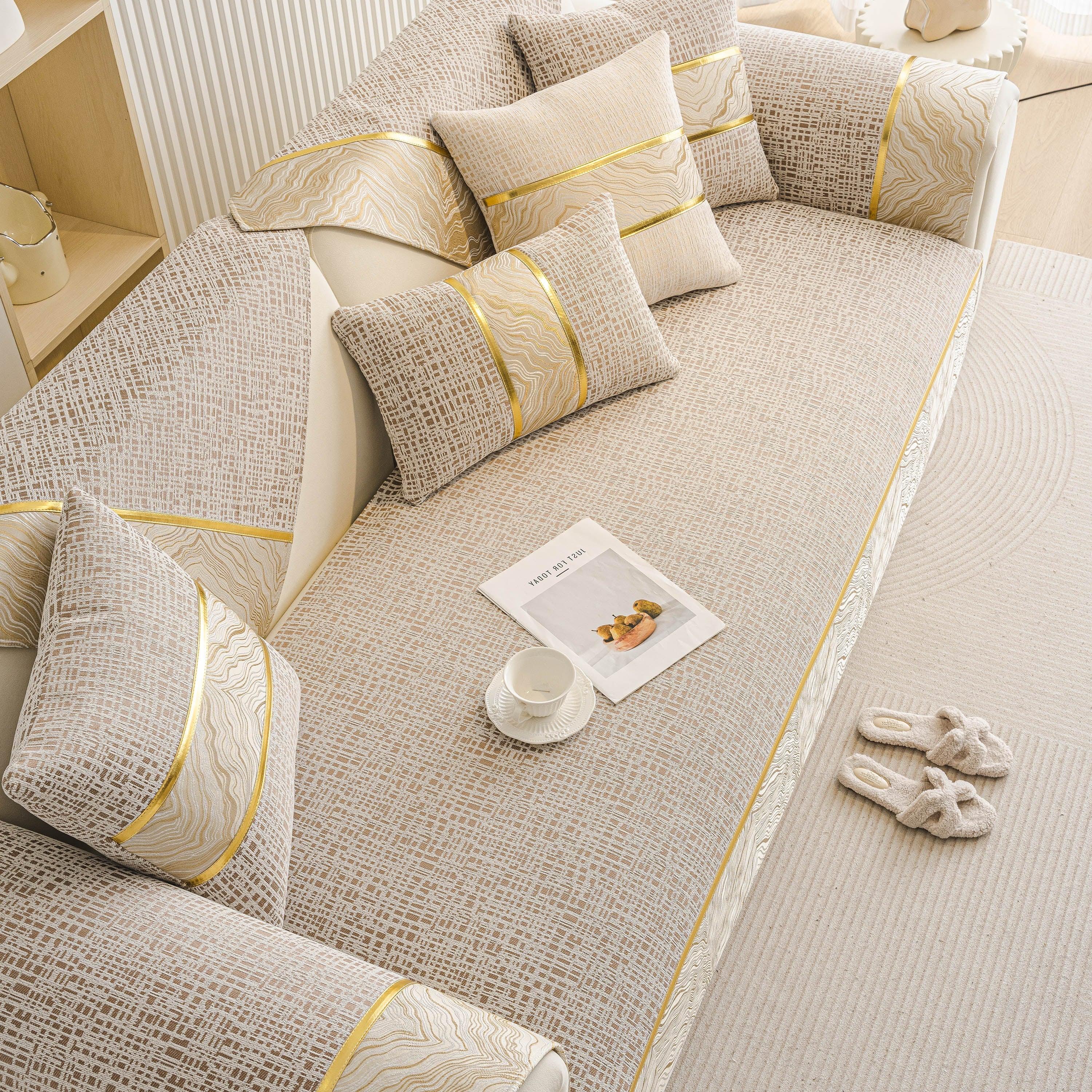 Modern Non-Slip Couch Slipcover, Soft, Durable & Washable Furniture Protector - TaroTextile