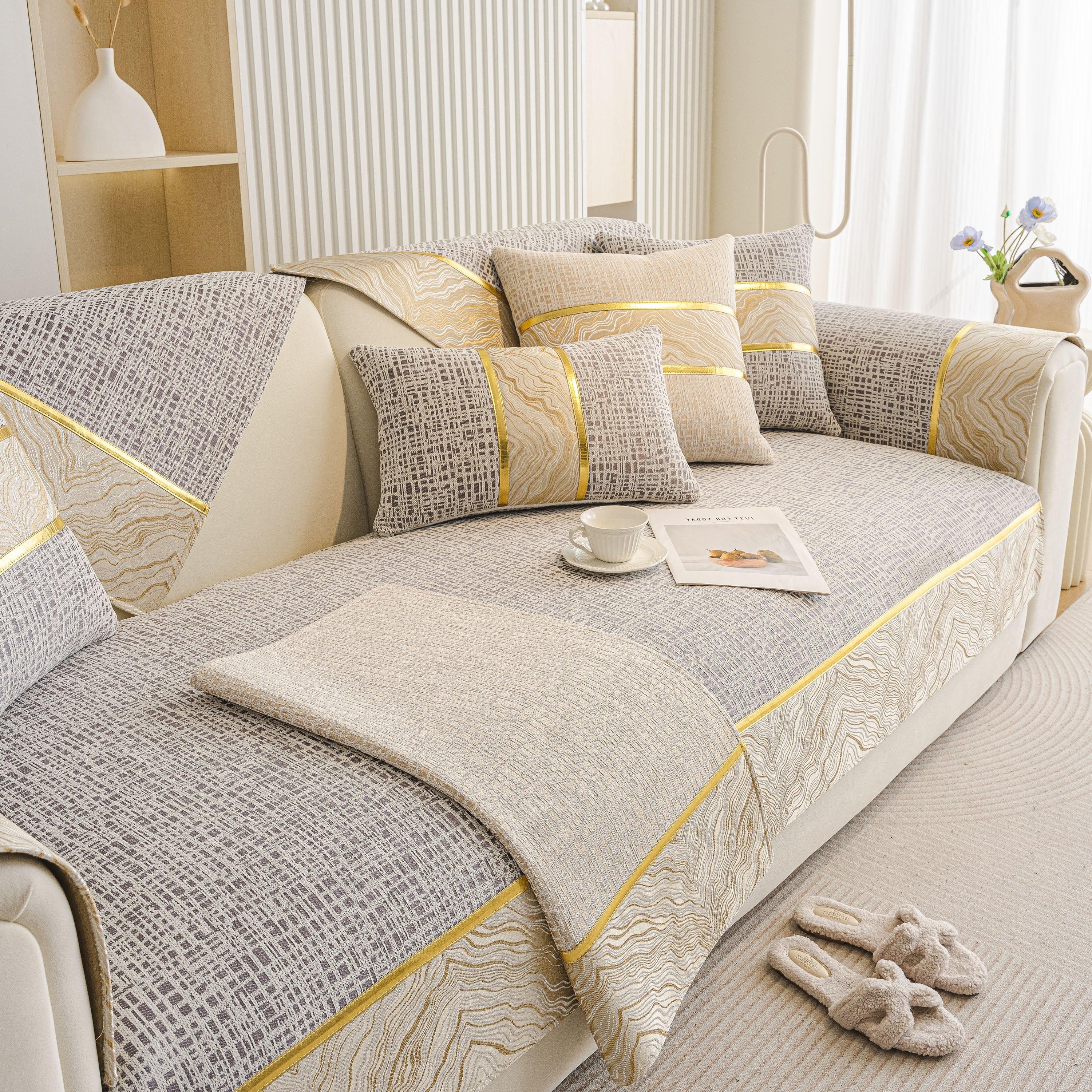 Modern Non-Slip Couch Slipcover, Soft, Durable & Washable Furniture Protector - TaroTextile