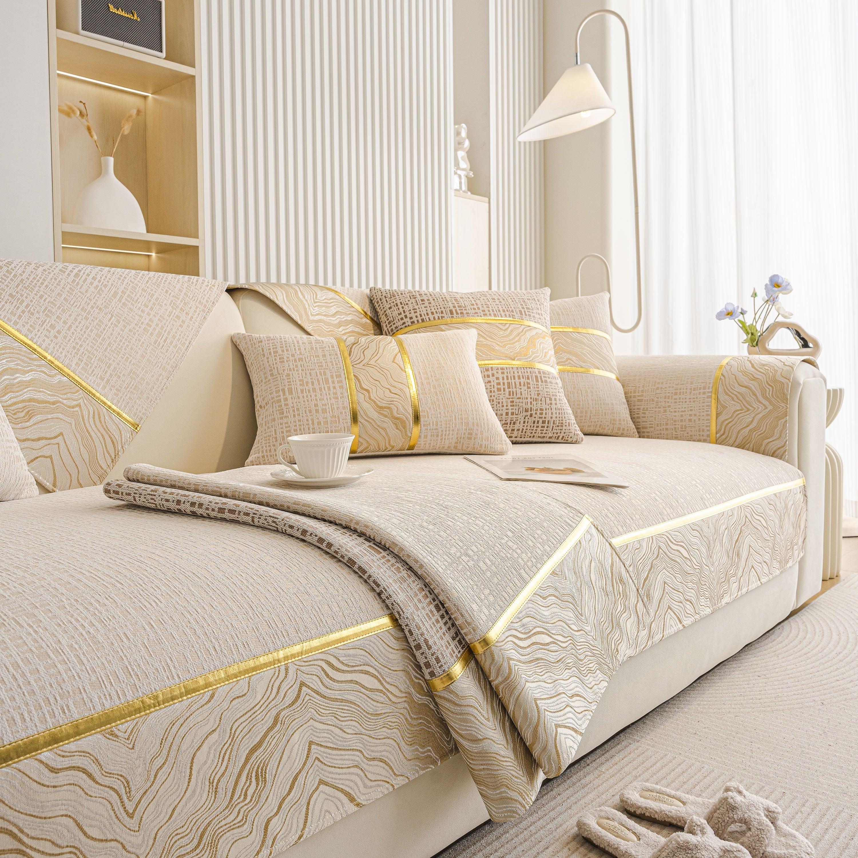 Modern Non-Slip Couch Slipcover, Soft, Durable & Washable Furniture Protector - TaroTextile