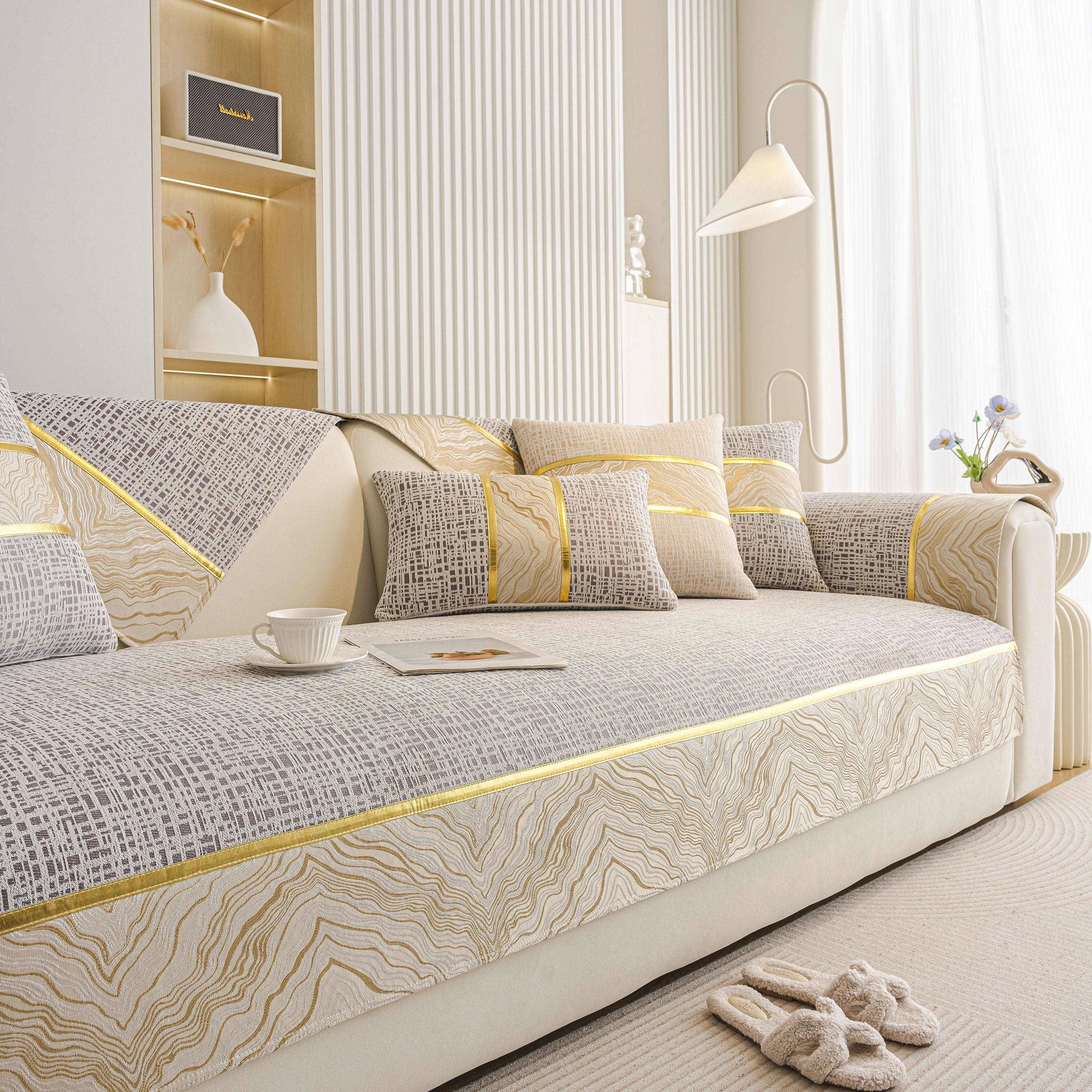 Modern Non-Slip Couch Slipcover, Soft, Durable & Washable Furniture Protector - TaroTextile