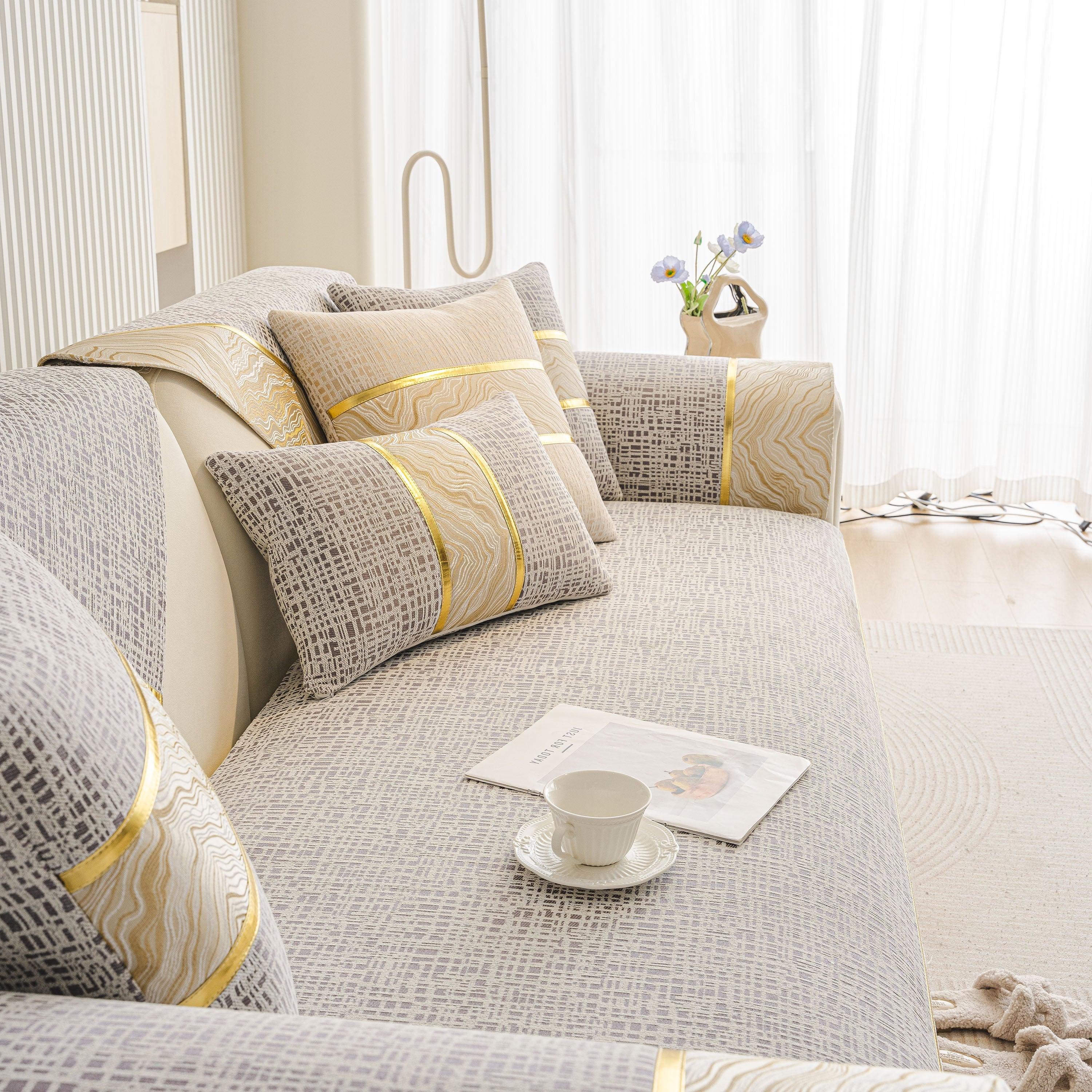 Modern Non-Slip Couch Slipcover, Soft, Durable & Washable Furniture Protector - TaroTextile