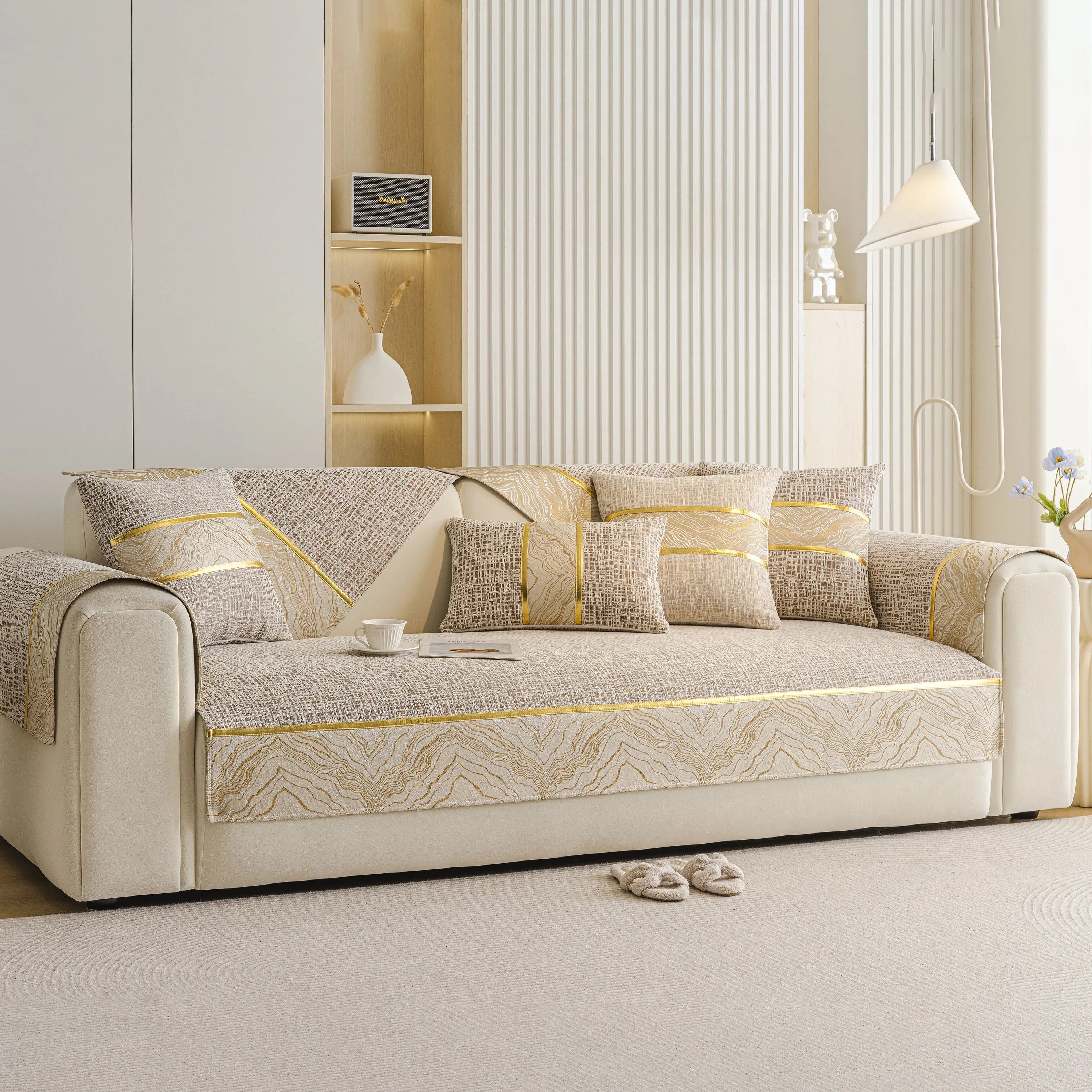 Modern Non-Slip Couch Slipcover, Soft, Durable & Washable Furniture Protector - TaroTextile