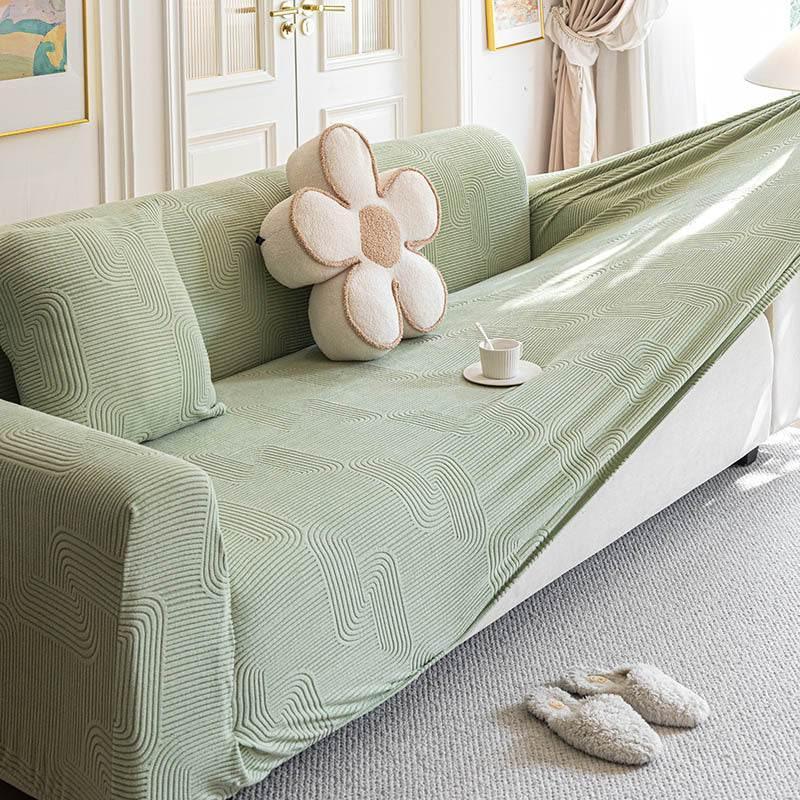 Modern Slipcovers Geometric Textured Stretchy Sofa Cover for Couch - TaroTextile