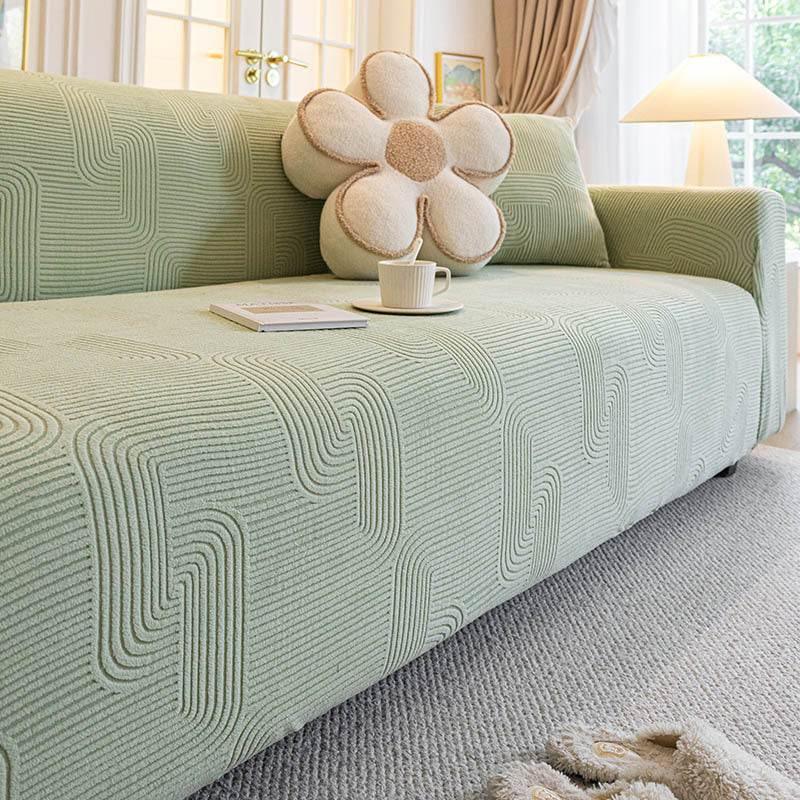 Modern Slipcovers Geometric Textured Stretchy Sofa Cover for Couch - TaroTextile