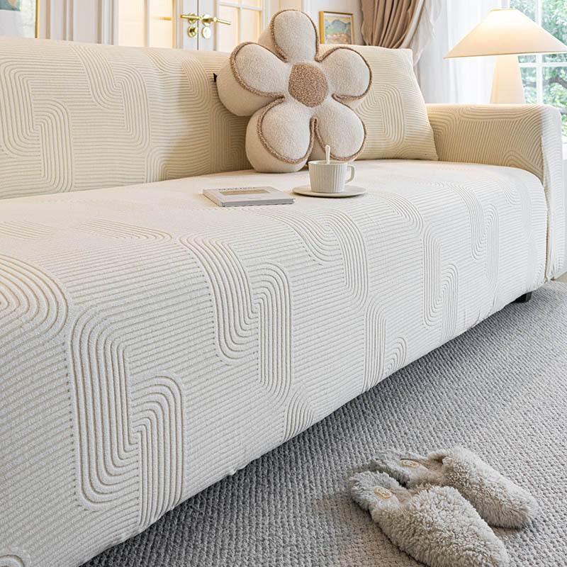 Modern Slipcovers Geometric Textured Stretchy Sofa Cover for Couch - TaroTextile