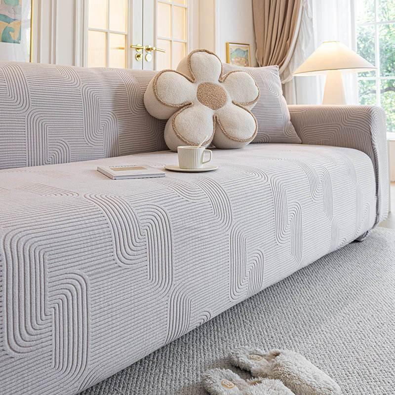 Modern Slipcovers Geometric Textured Stretchy Sofa Cover for Couch - TaroTextile