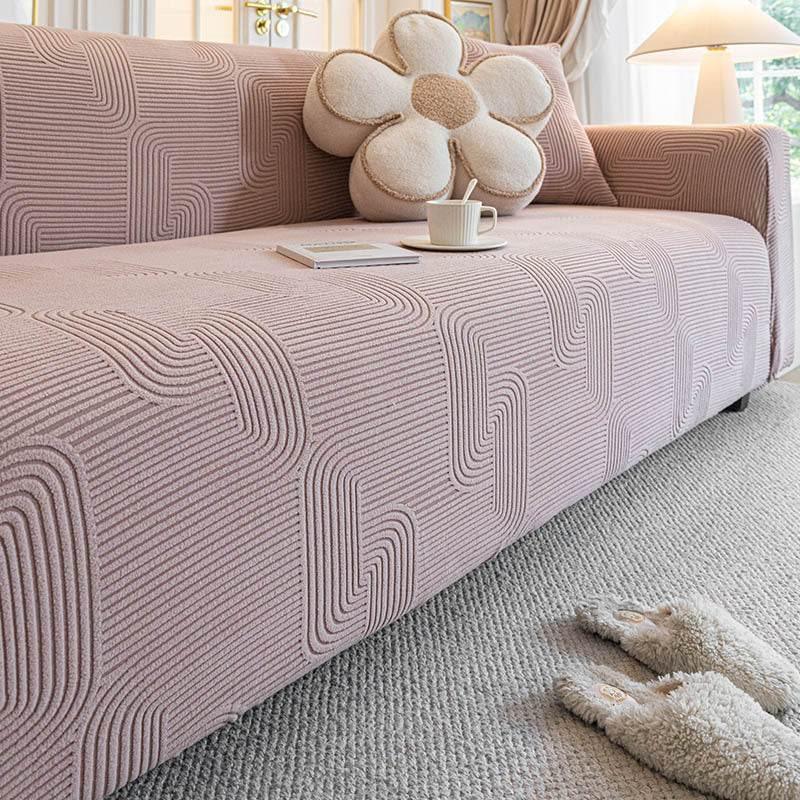 Modern Slipcovers Geometric Textured Stretchy Sofa Cover for Couch - TaroTextile