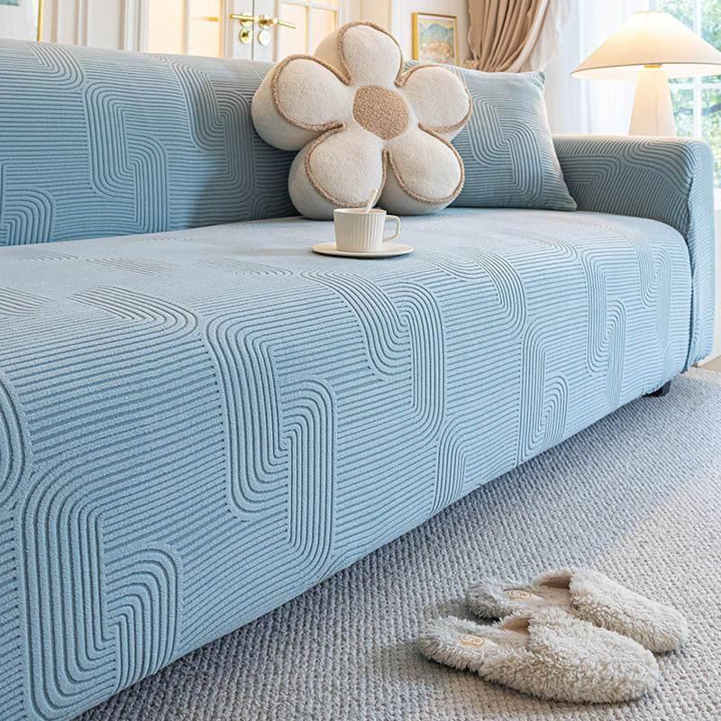 Modern Slipcovers Geometric Textured Stretchy Sofa Cover for Couch - TaroTextile