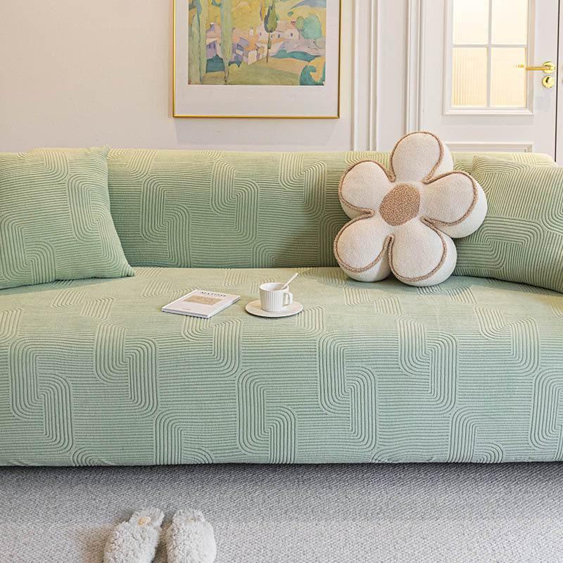 Modern Slipcovers Geometric Textured Stretchy Sofa Cover for Couch - TaroTextile