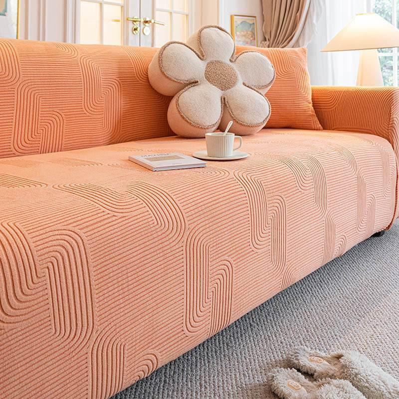 Modern Slipcovers Geometric Textured Stretchy Sofa Cover for Couch - TaroTextile