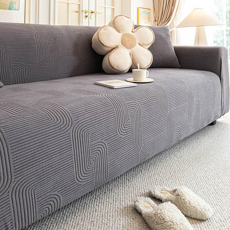 Modern Slipcovers Geometric Textured Stretchy Sofa Cover for Couch - TaroTextile