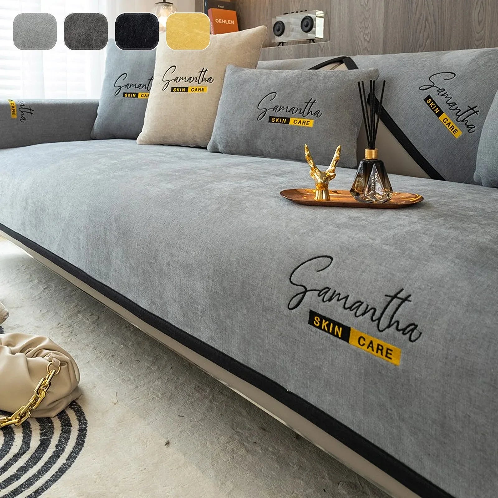 Non-Slip Cat Scratch Furniture Cover for Leather Sofas, Chenille Sofa Towels Covers I - TaroTextile