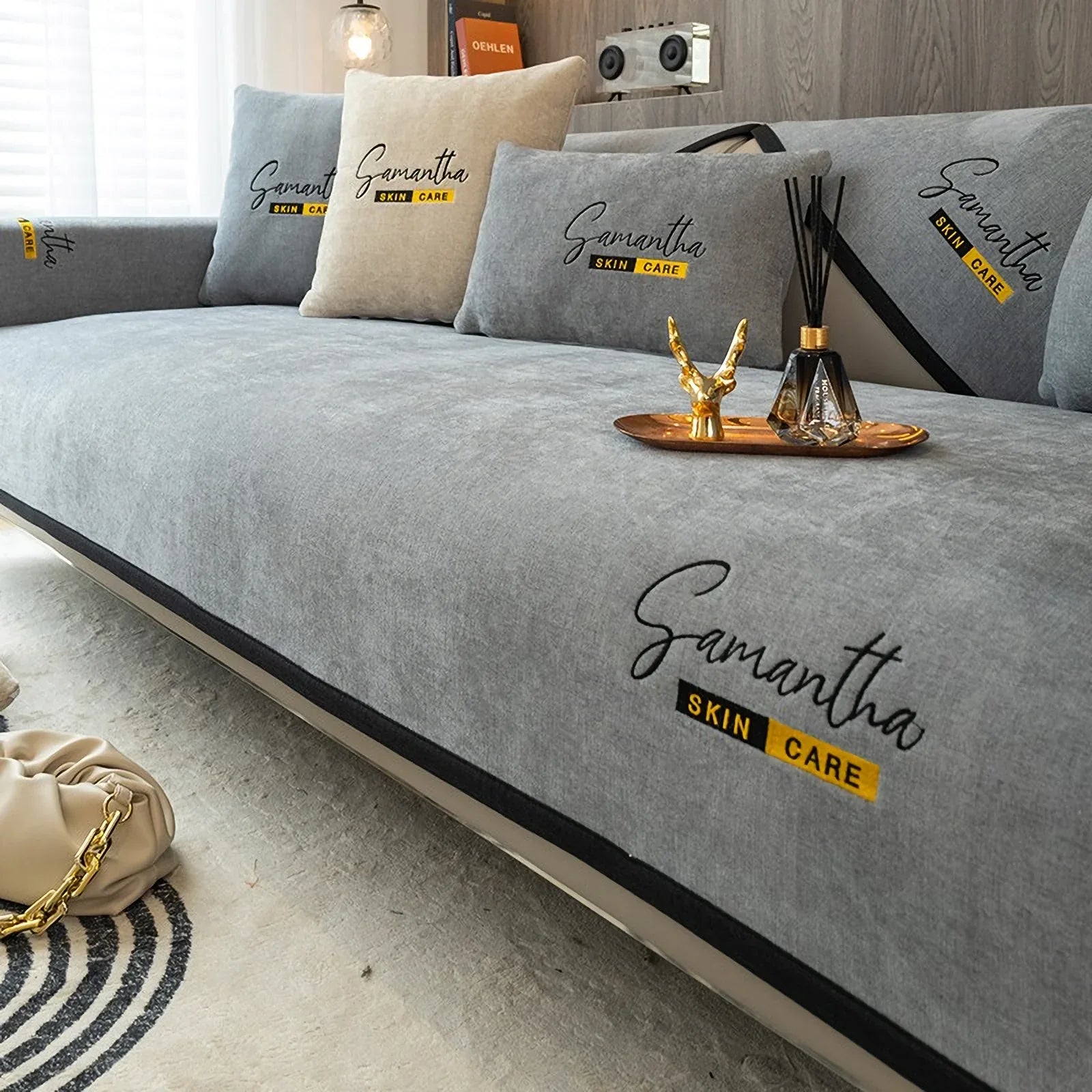 Non-Slip Cat Scratch Furniture Cover for Leather Sofas, Chenille Sofa Towels Covers I - TaroTextile