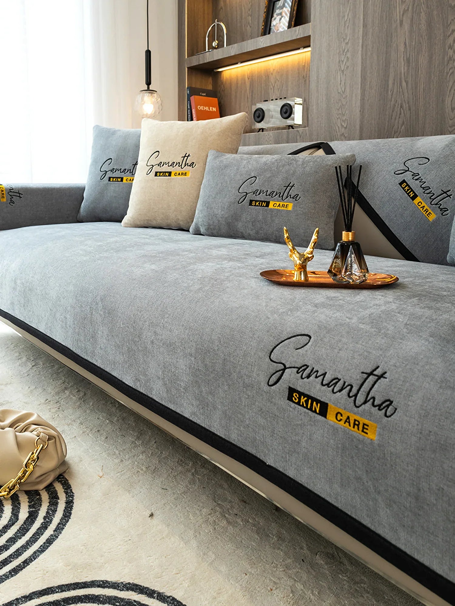 Non-Slip Cat Scratch Furniture Cover for Leather Sofas, Chenille Sofa Towels Covers I - TaroTextile